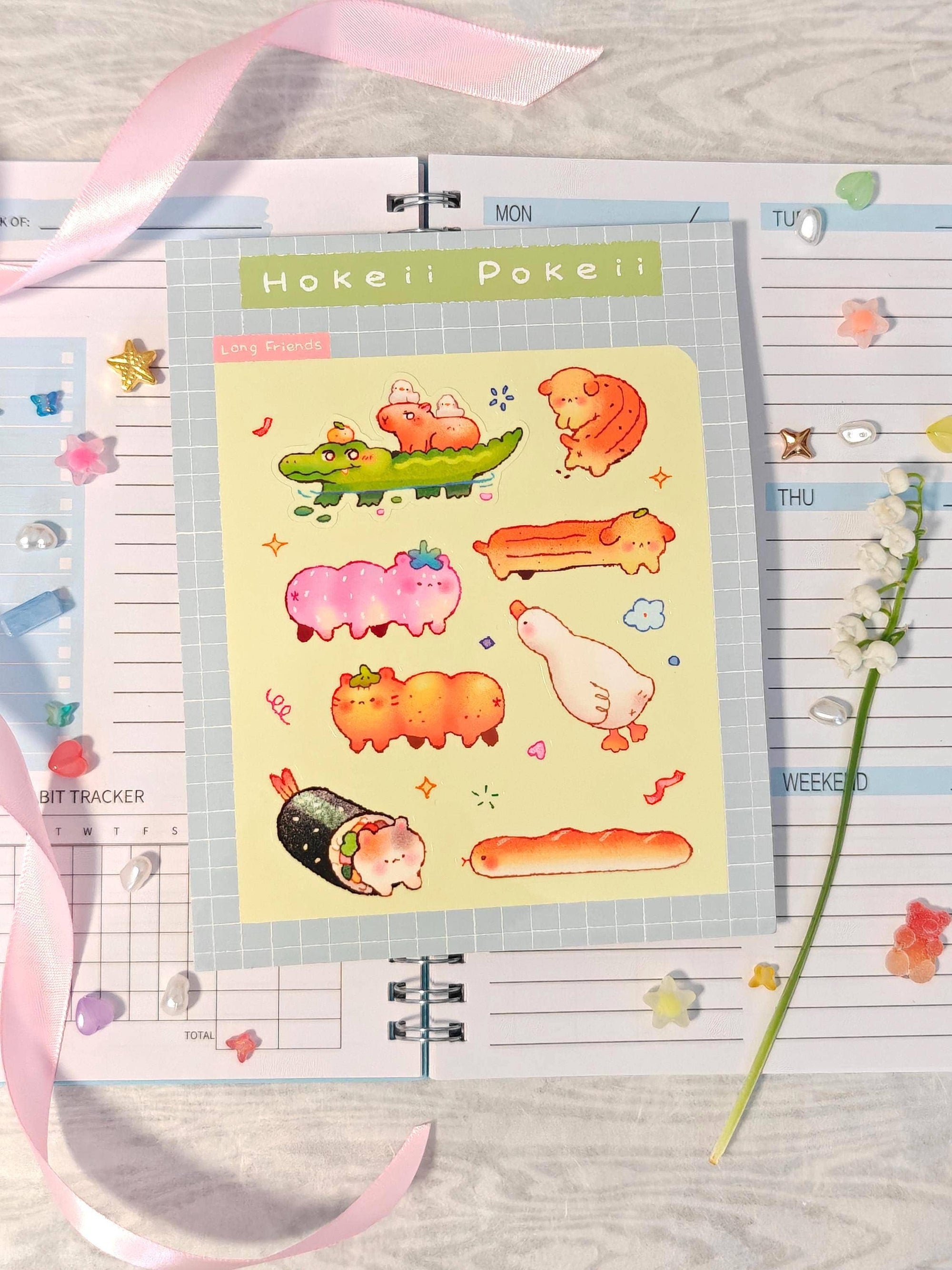 Long Friends Glossy Clear Sticker Sheet