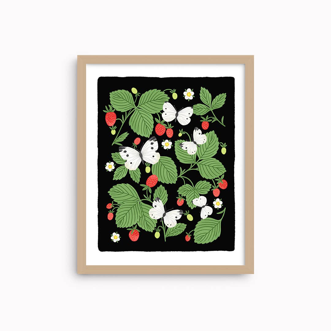 Affiche 'Strawberries and Butterflies'