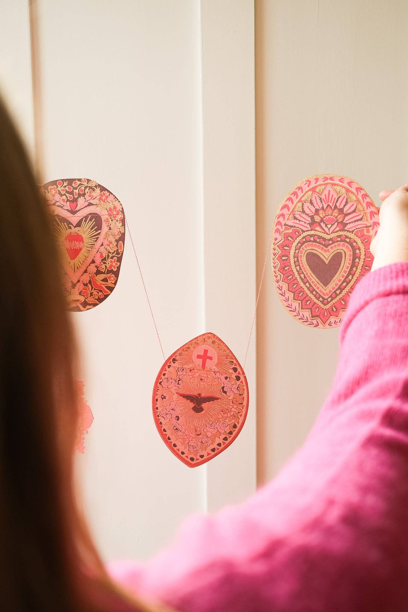 Saint Valentine Screen Printed and Sewn Garland