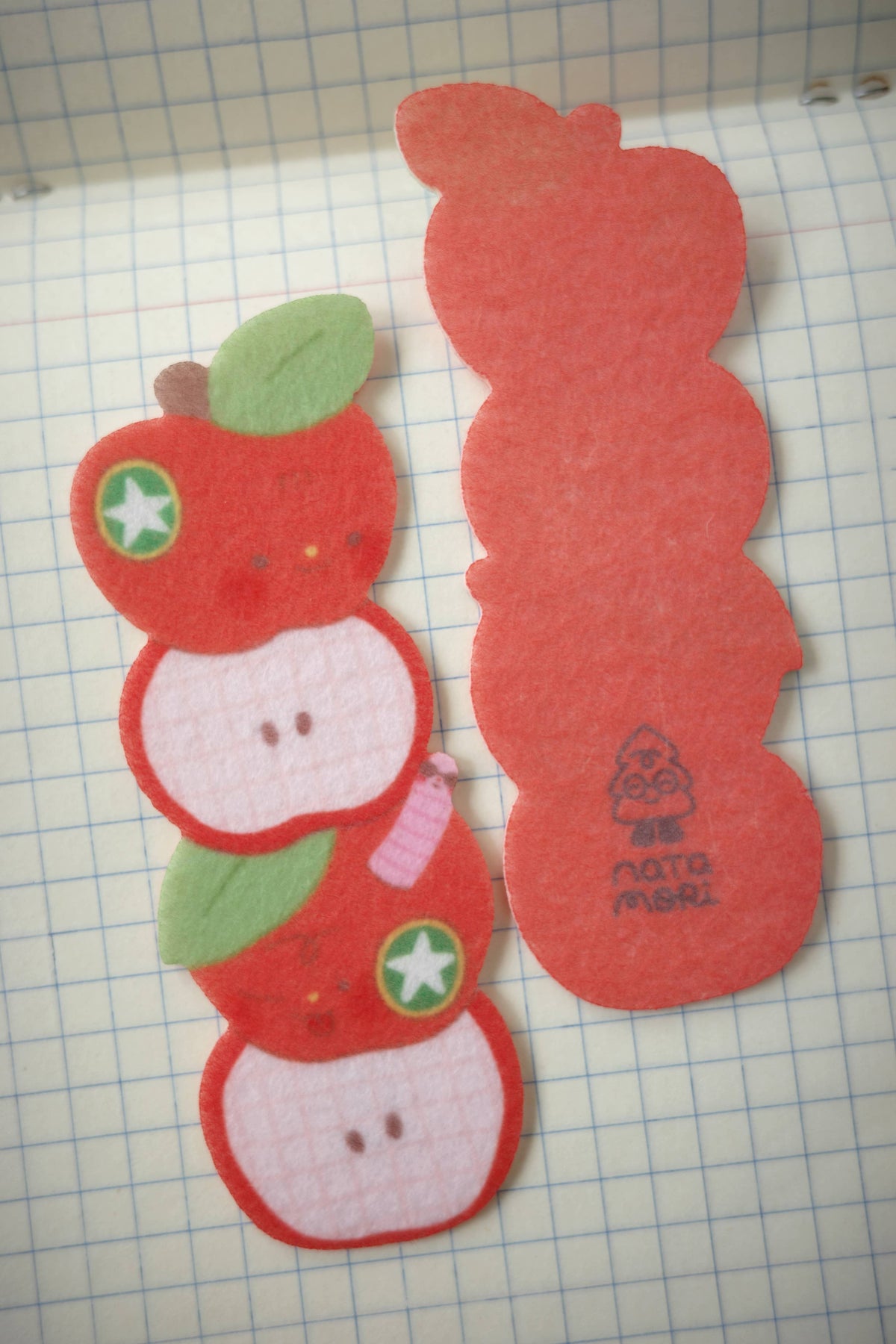 Apples felt bookmark