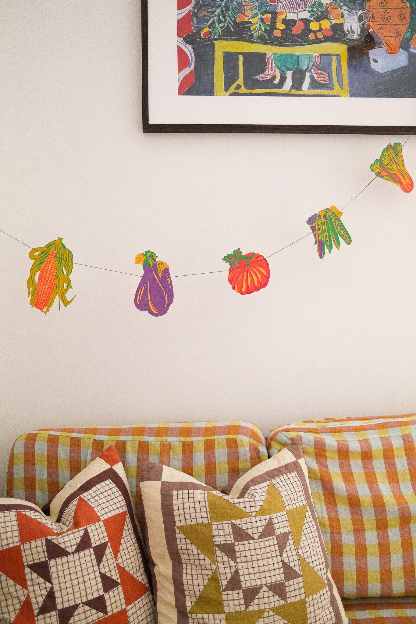 Vegetables Screen Printed and Sewn Garland