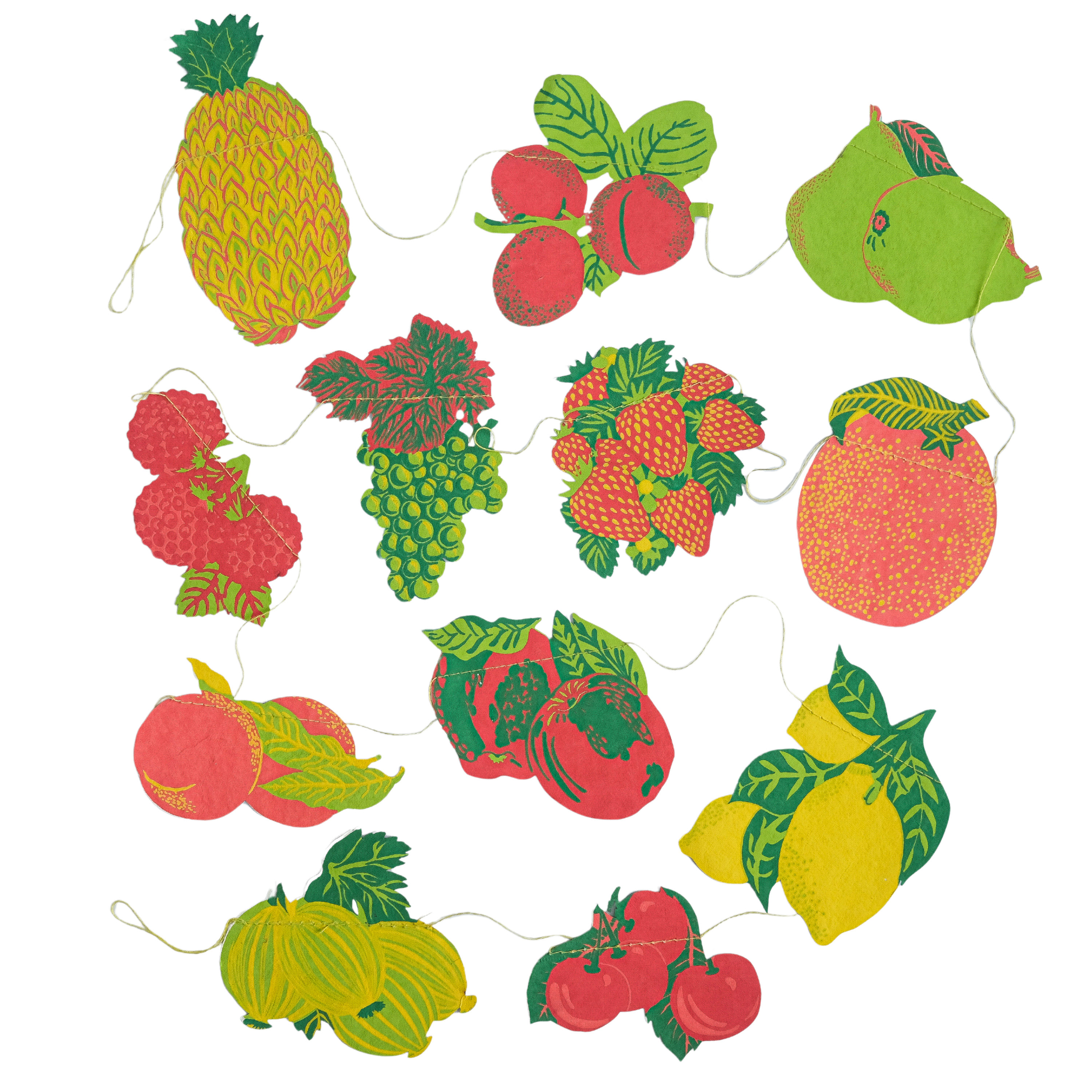 Fruit Screen Printed and Sewn Garland