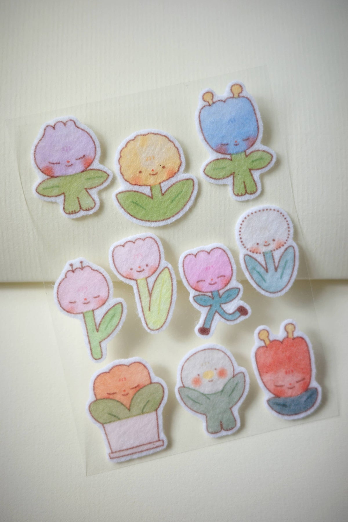 Flowers - felt sticker sheet