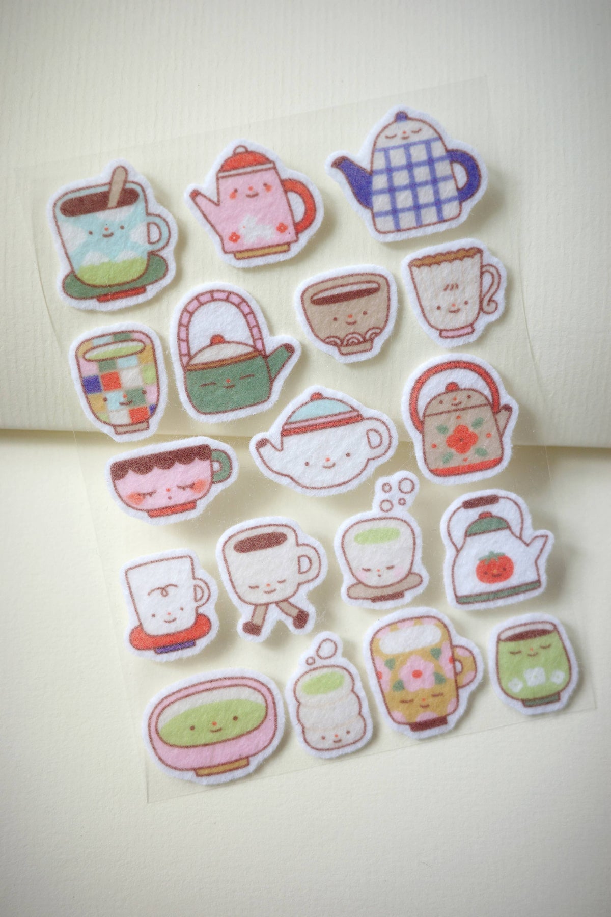 Warm sips - felt sticker sheet