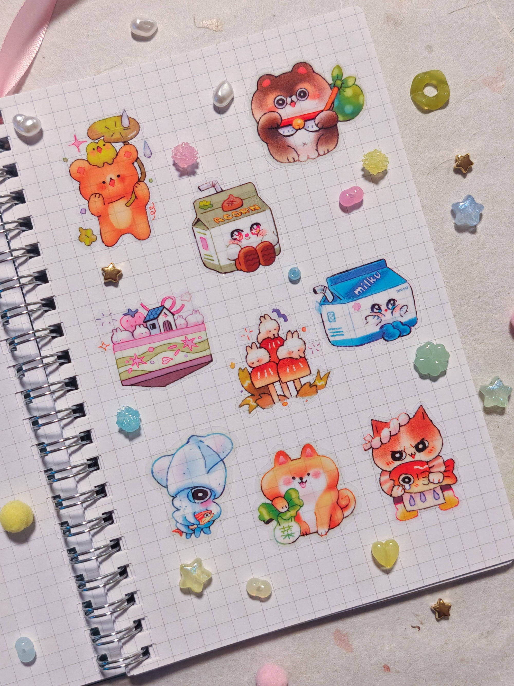 Whimsy Pals Glossy Clear Sticker Sheet