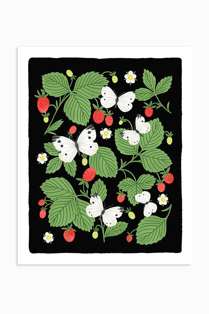 Affiche 'Strawberries and Butterflies'