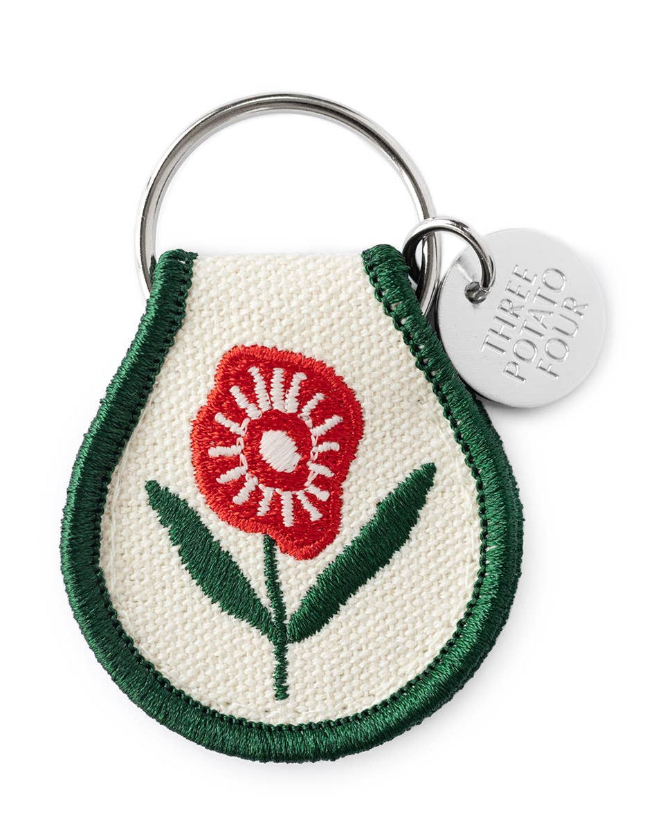 Poppy Flower Patch Keychain