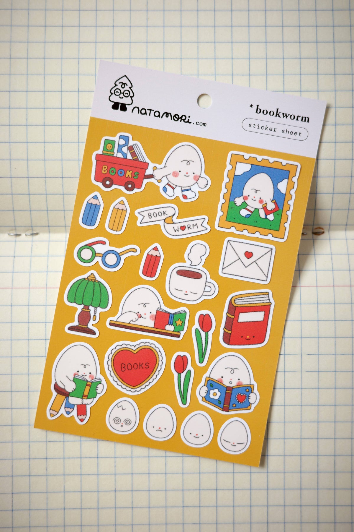 Bookworm mini sticker sheet