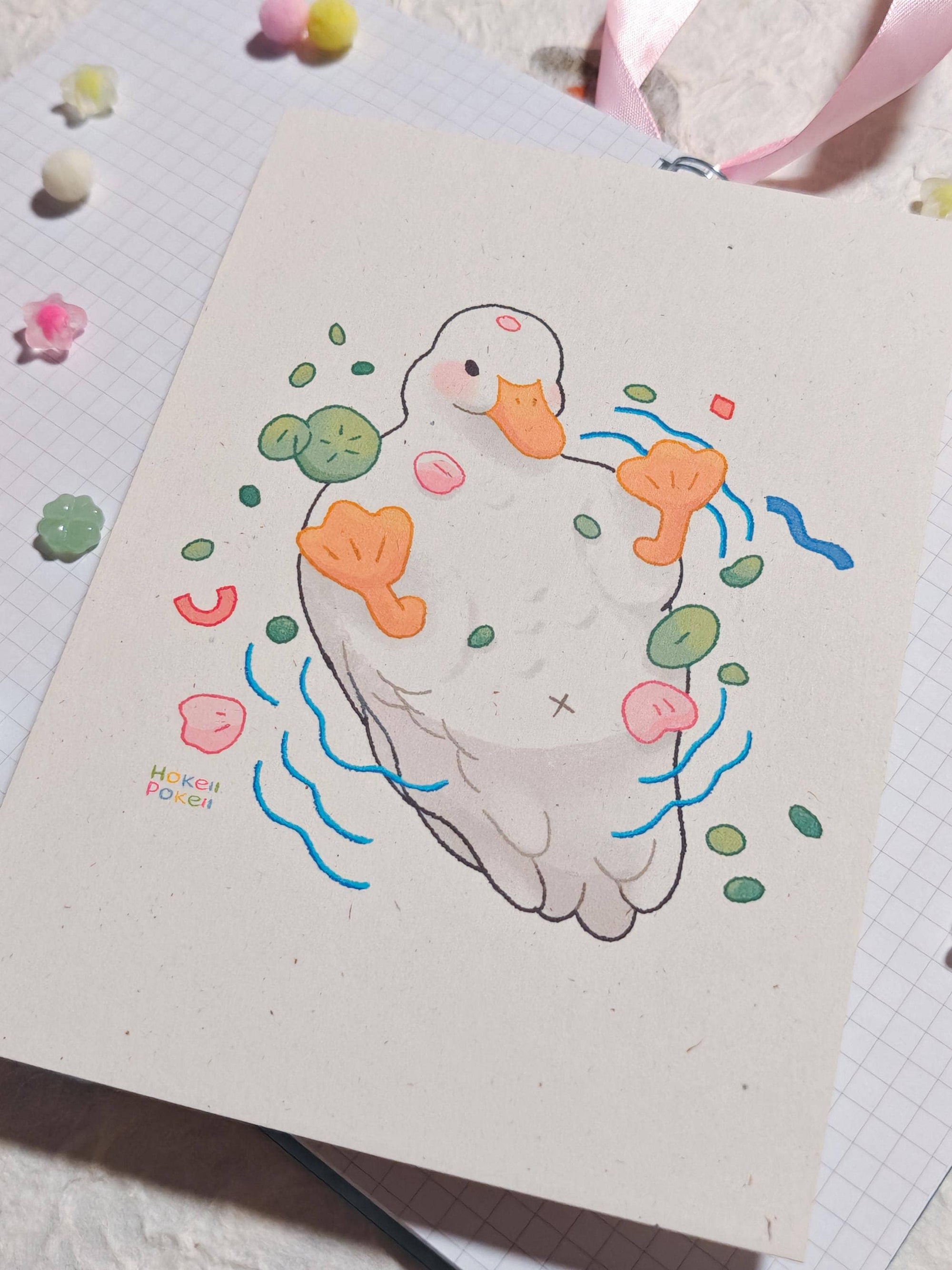 White Duckie Mini Art Print