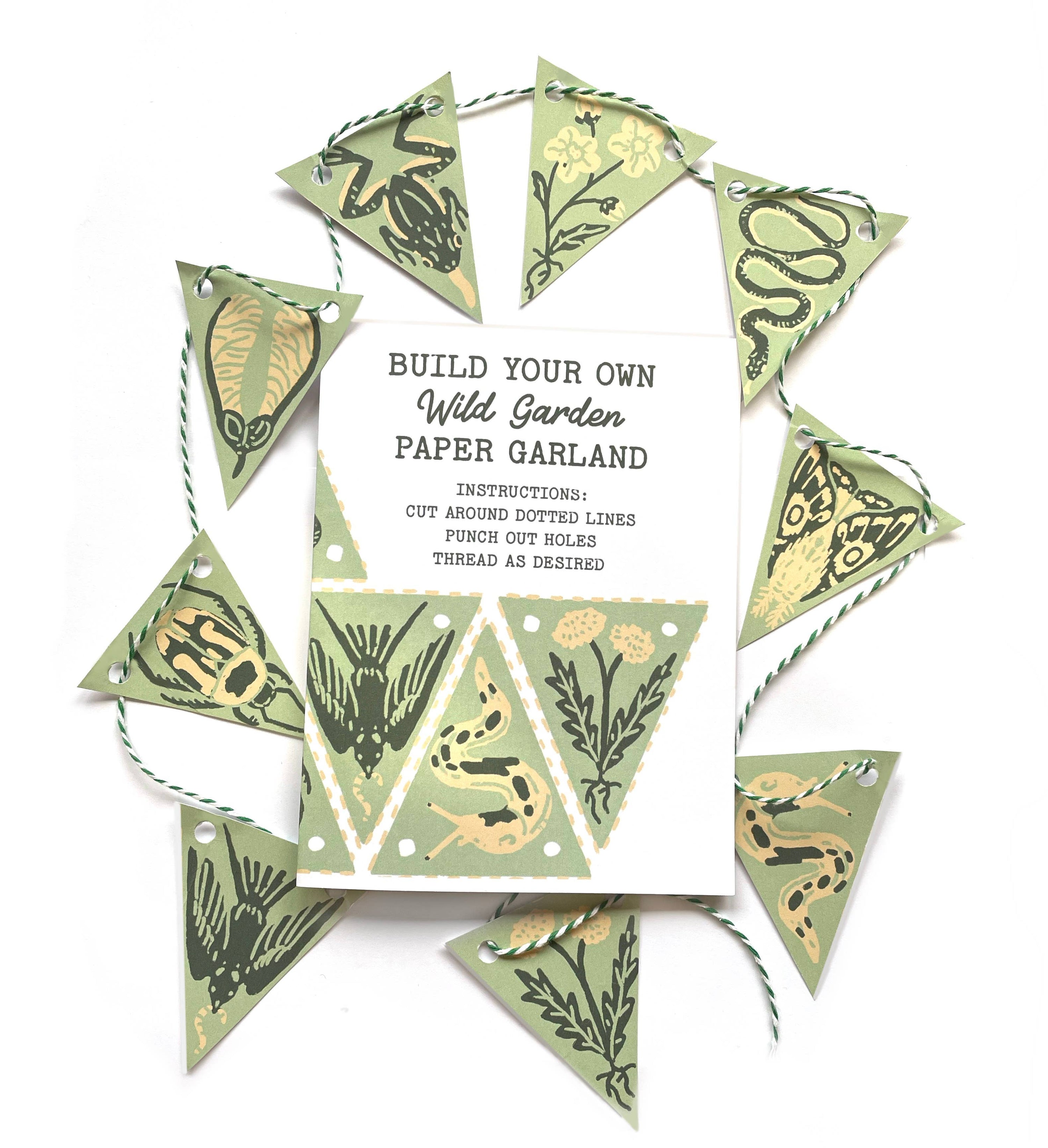 Build Your Own Paper Garland Card - Wild Garden