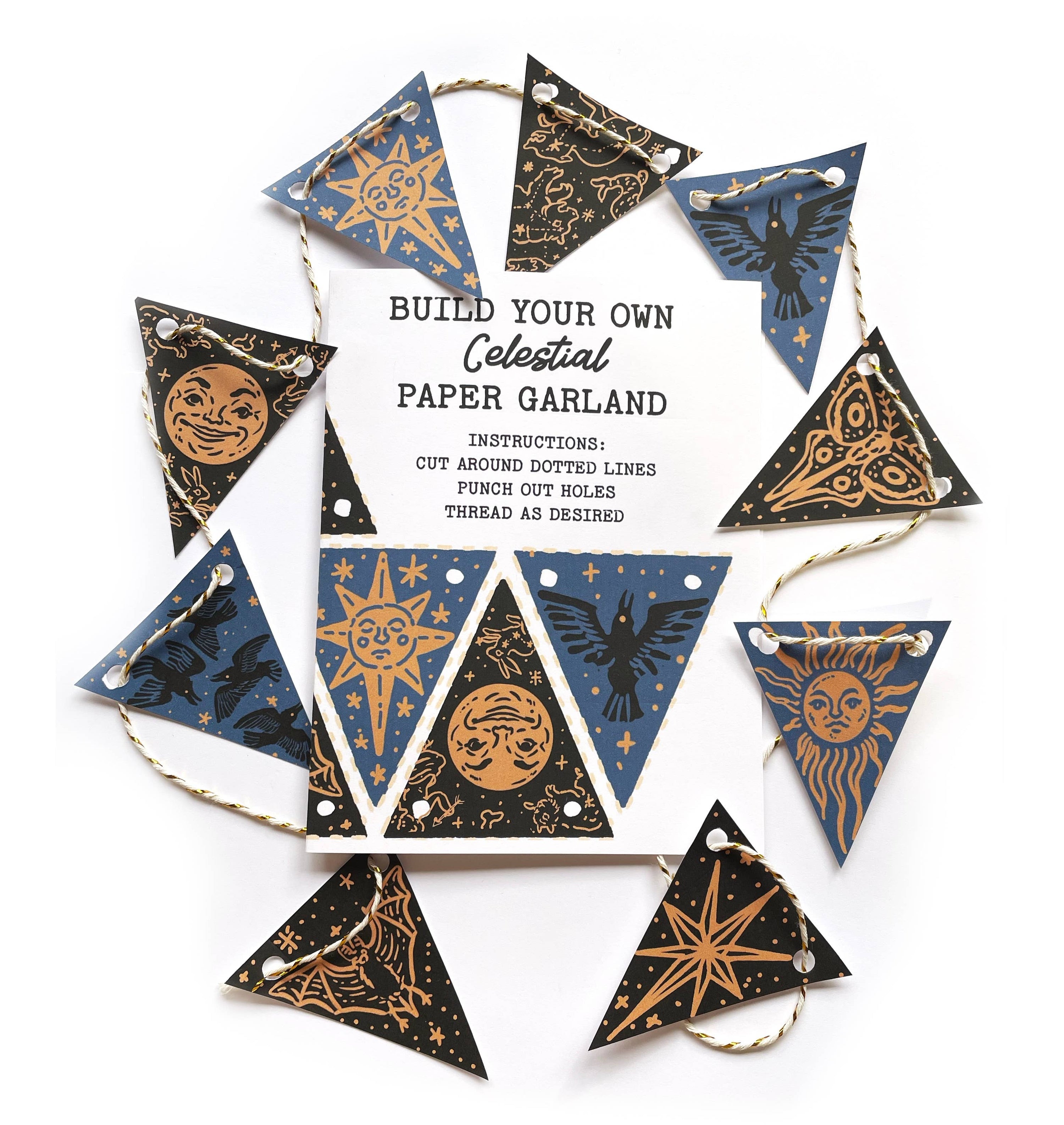 Build Your Own Paper Garland Card - Celestial