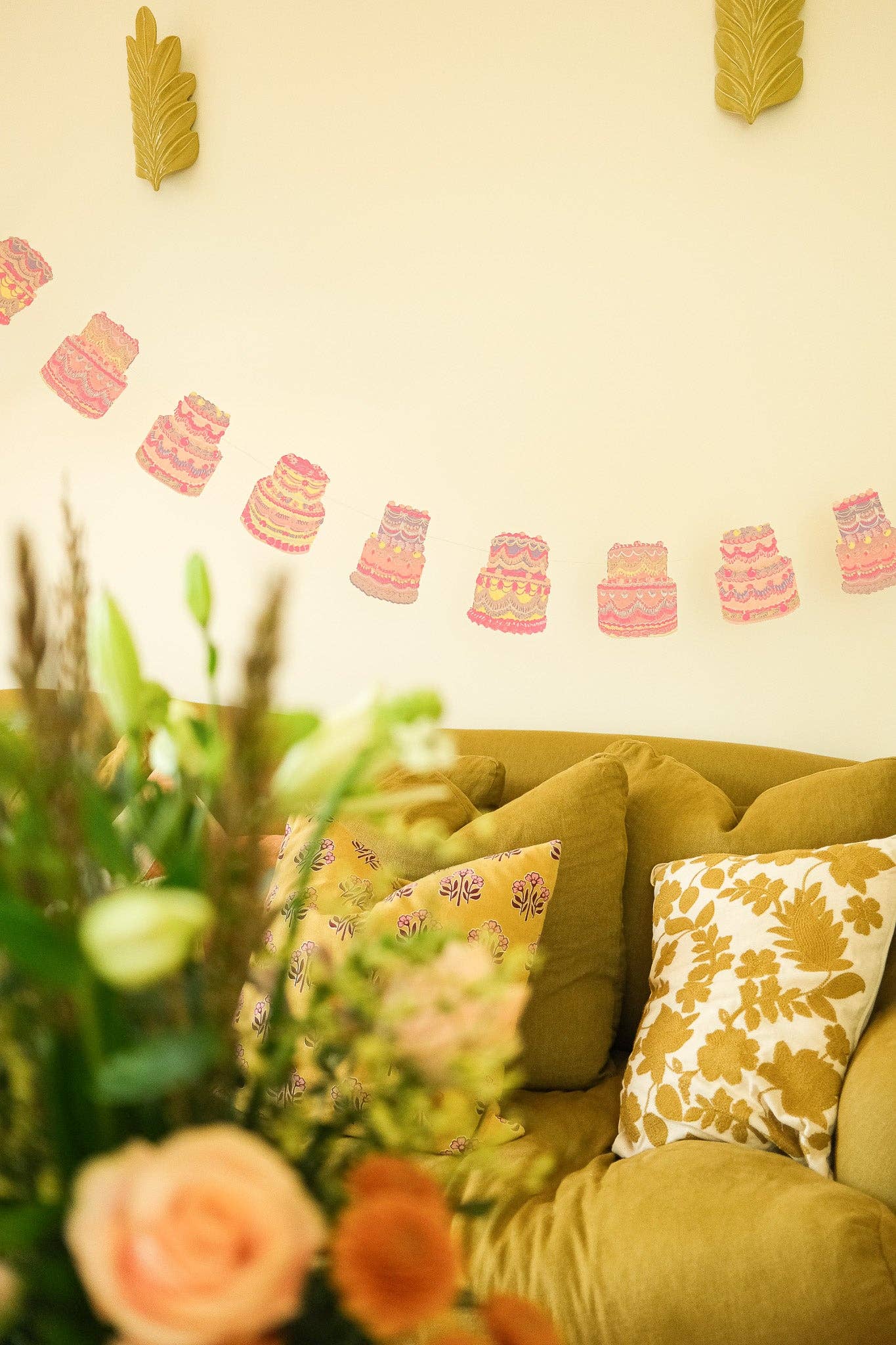 Celebration Cakes Screen Printed and Sewn Garland