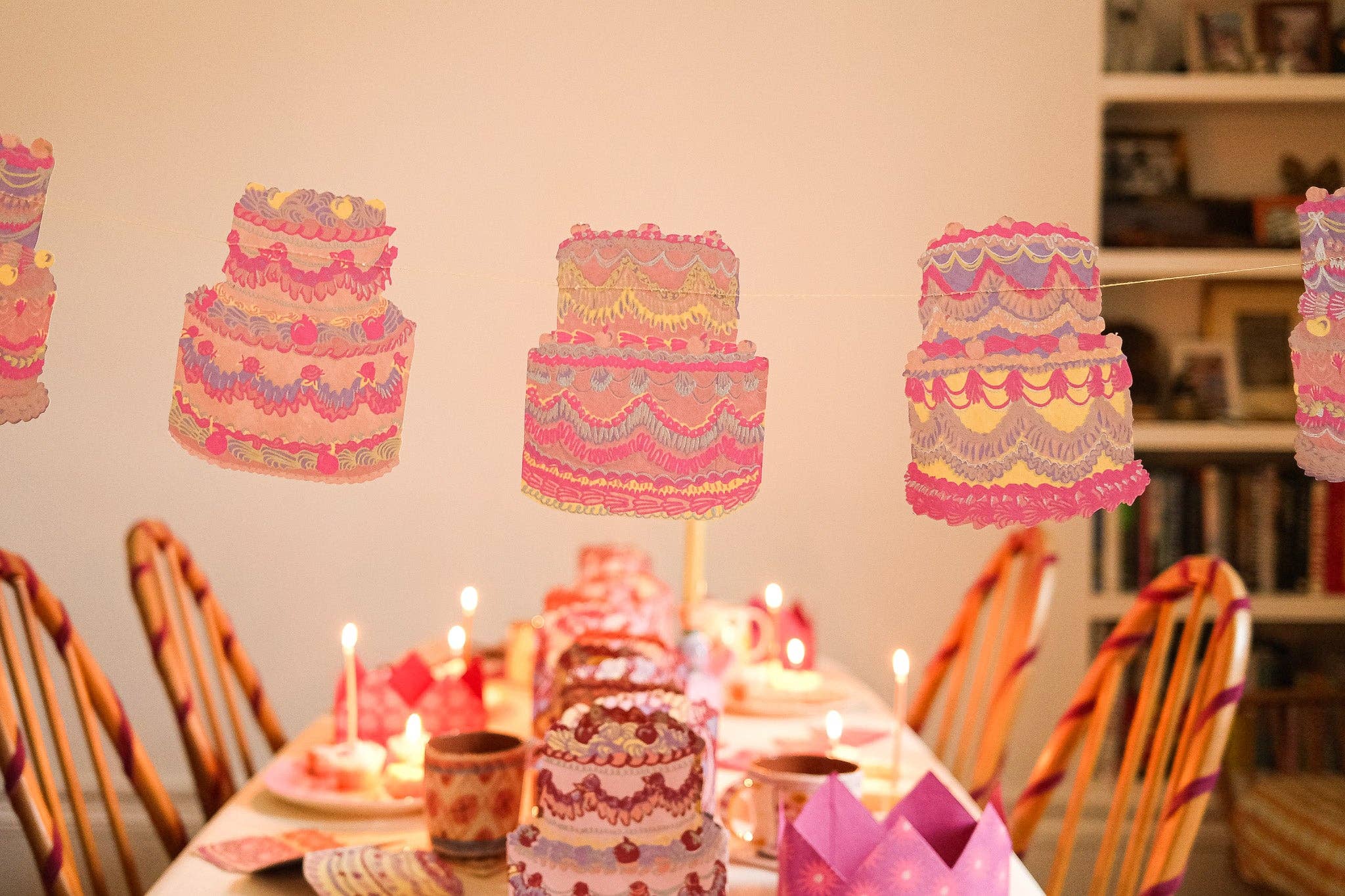 Celebration Cakes Screen Printed and Sewn Garland