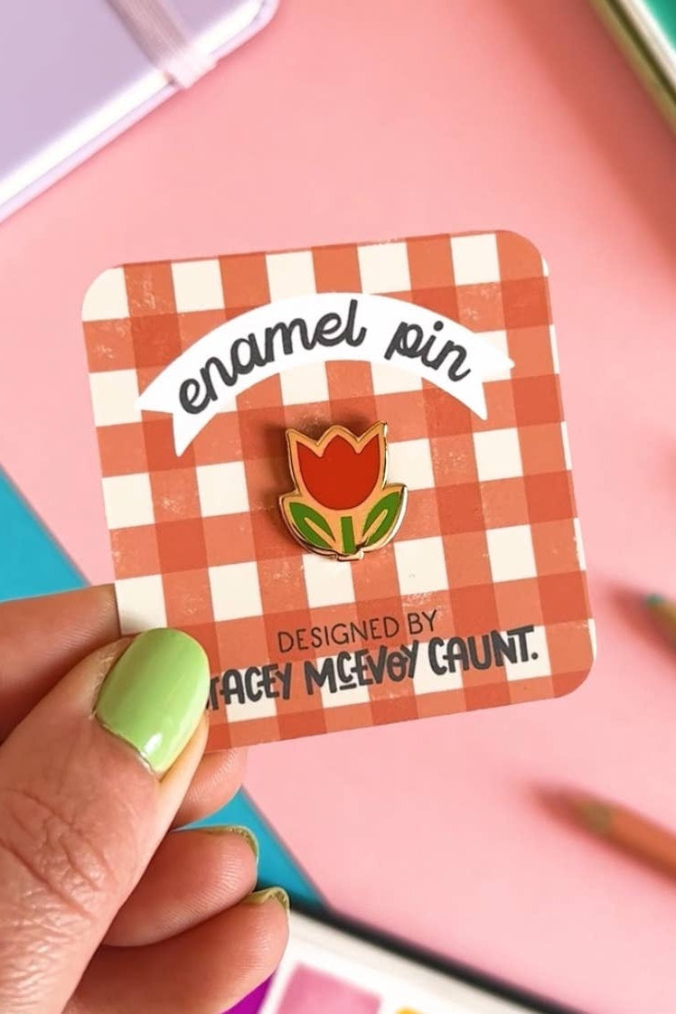 Red Tulip Enamel Pin