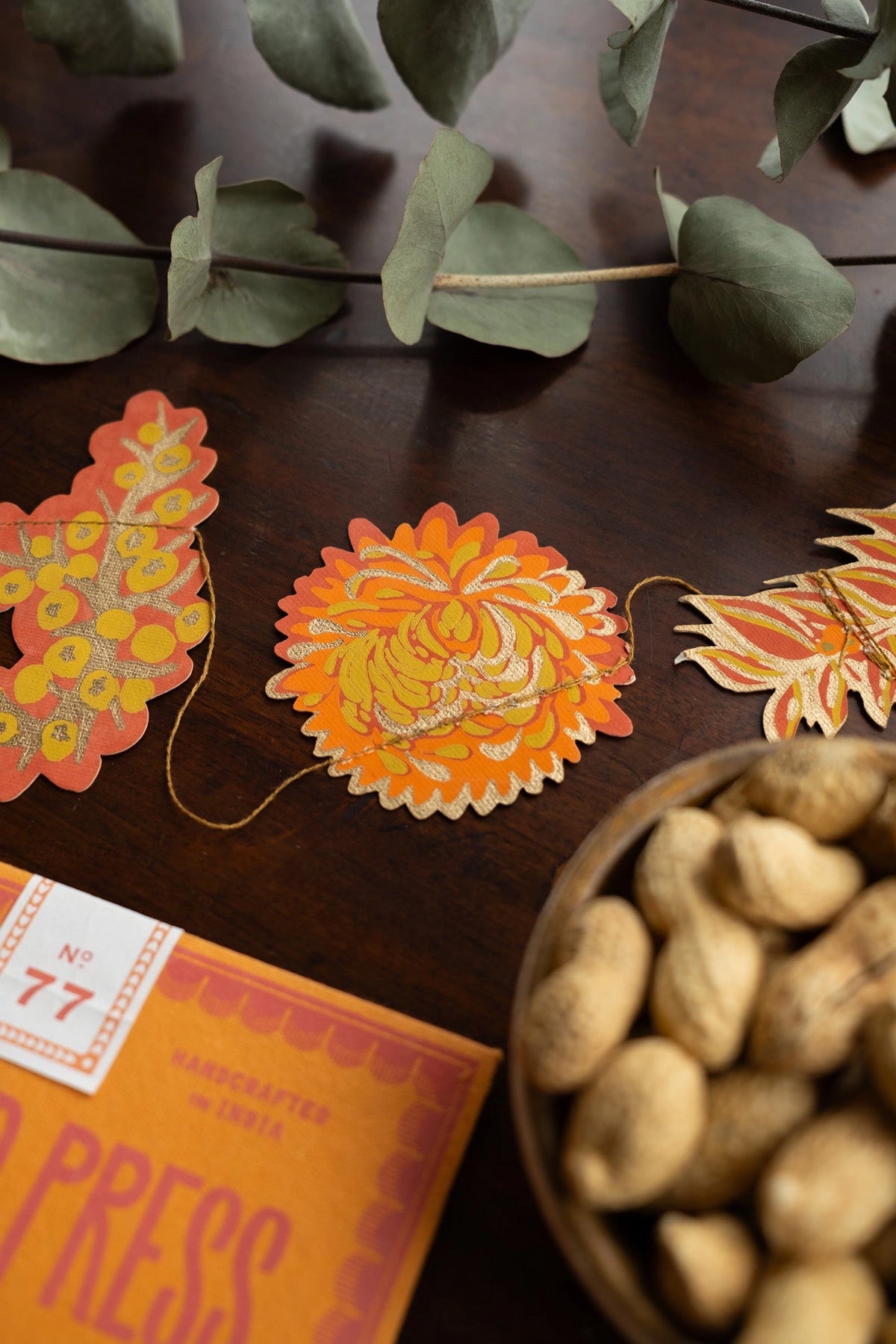 Autumn Blooms Screen Printed and Sewn Garland