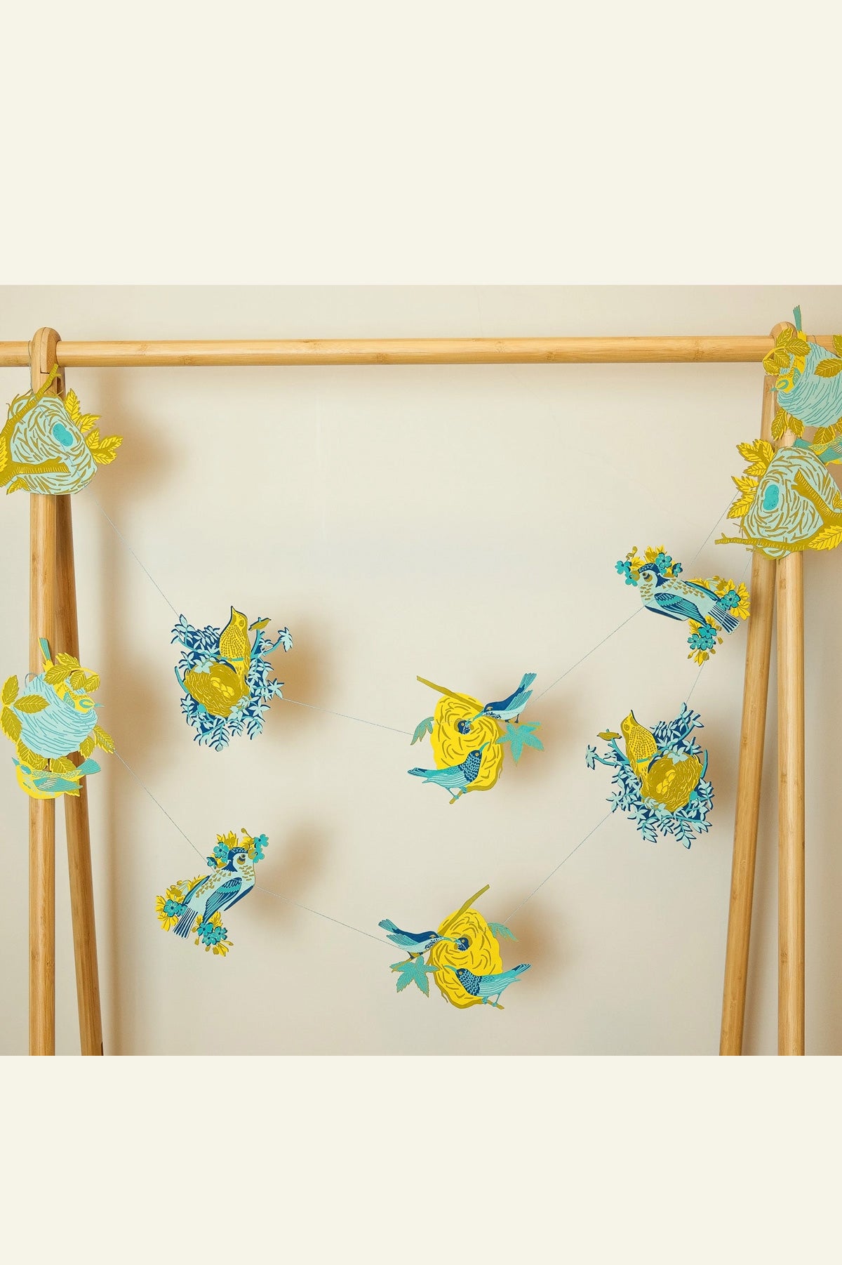 Guirlande sérigraphiée et cousue 'Bird Nests'