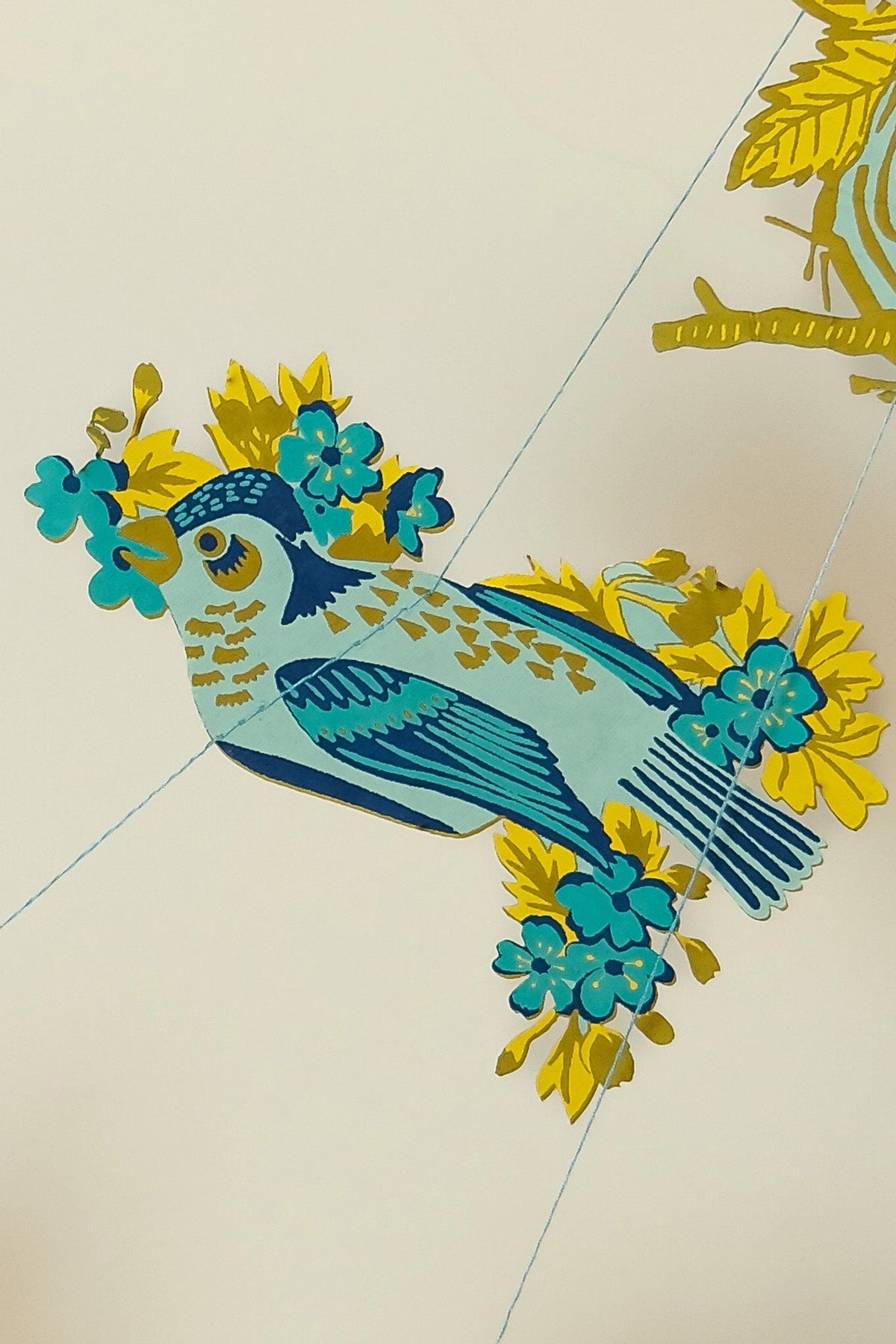 Guirlande sérigraphiée et cousue 'Bird Nests'