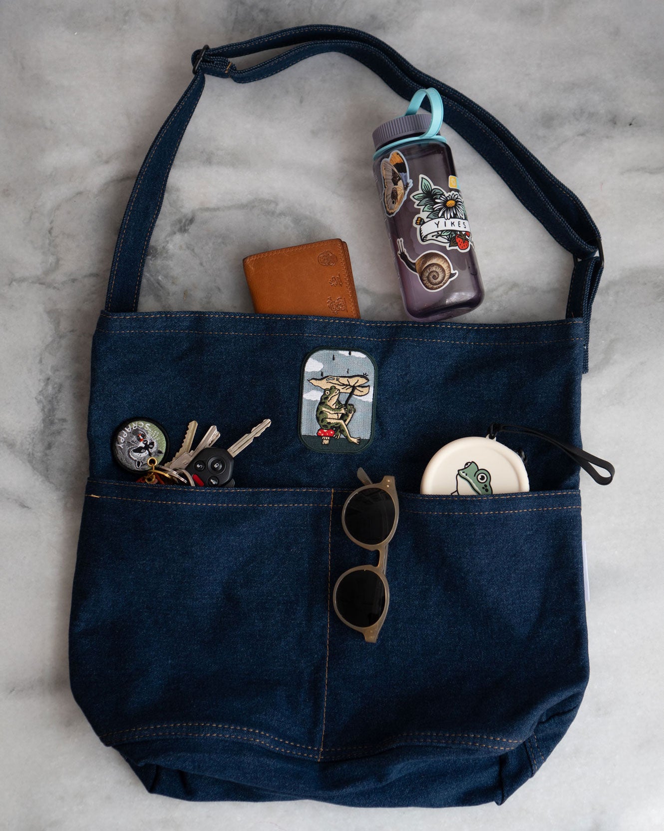 Denim Pocket Tote - Pick Your Patch