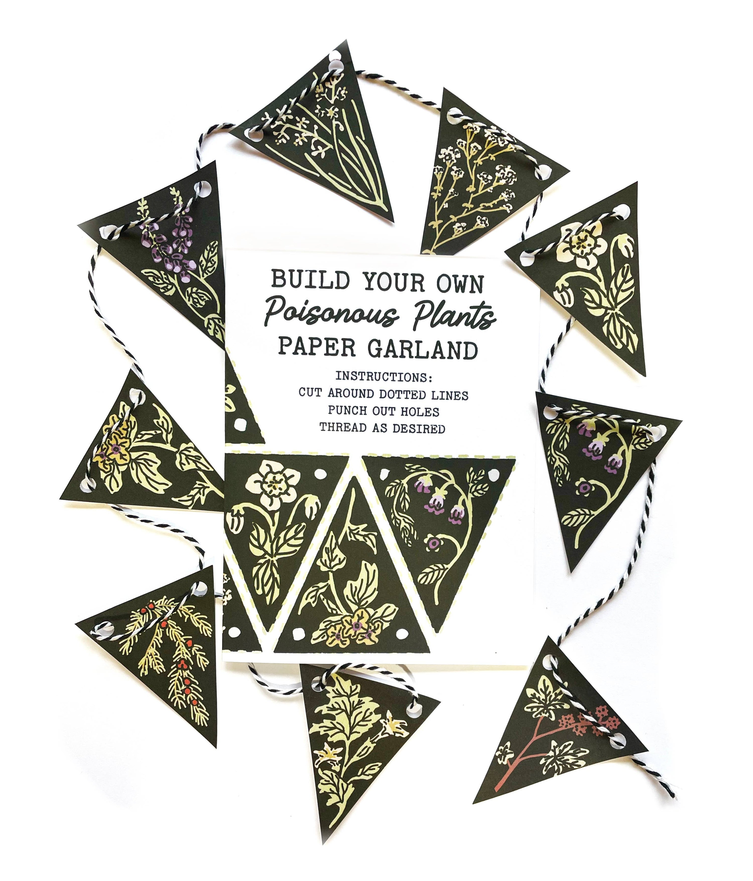 Build Your Own Paper Garland Card - Poison Plants