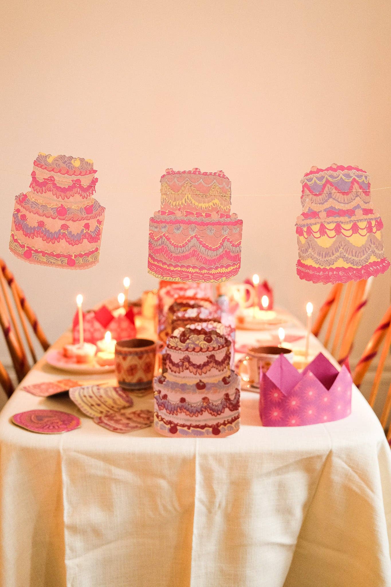 Celebration Cakes Screen Printed and Sewn Garland