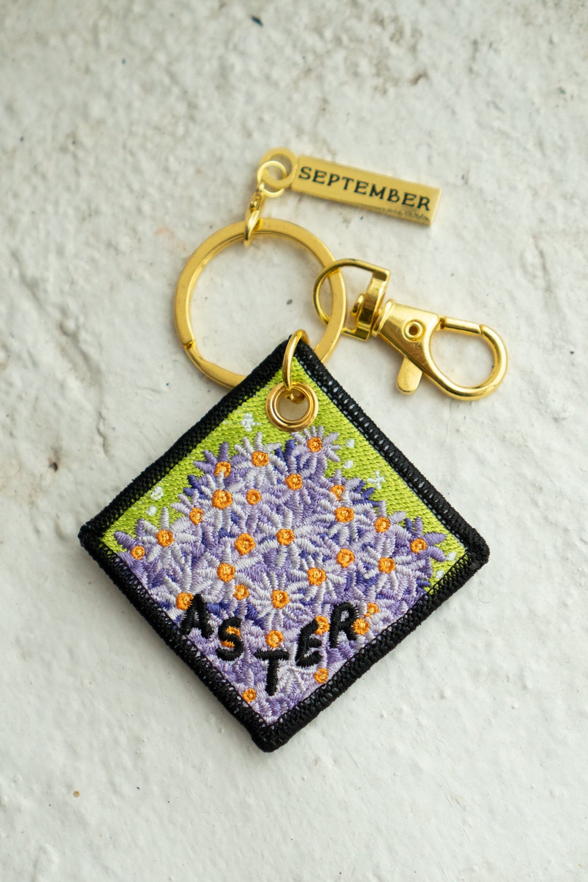 Aster - September Birth Flower Keychain