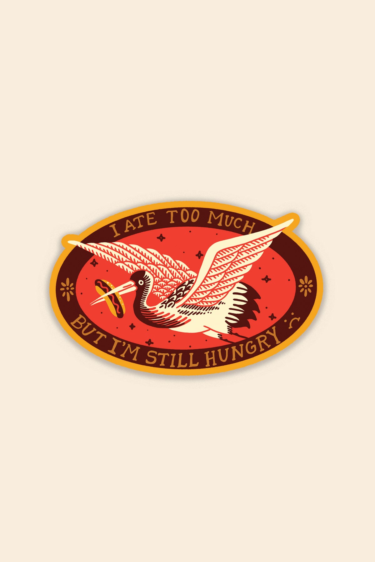 Ate Too Much Vinyl Sticker