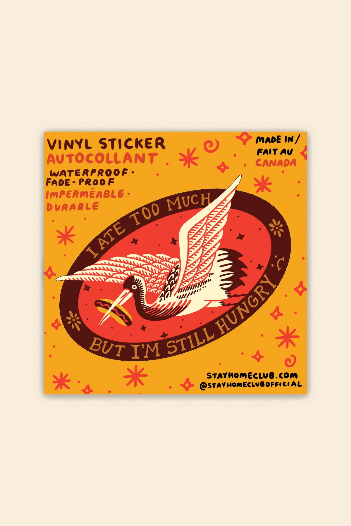 Ate Too Much Vinyl Sticker