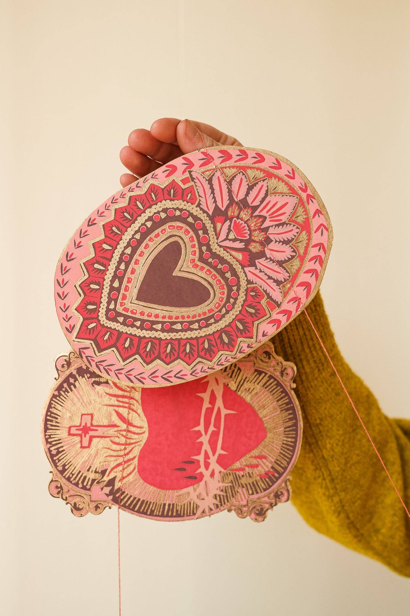 Saint Valentine Screen Printed and Sewn Garland