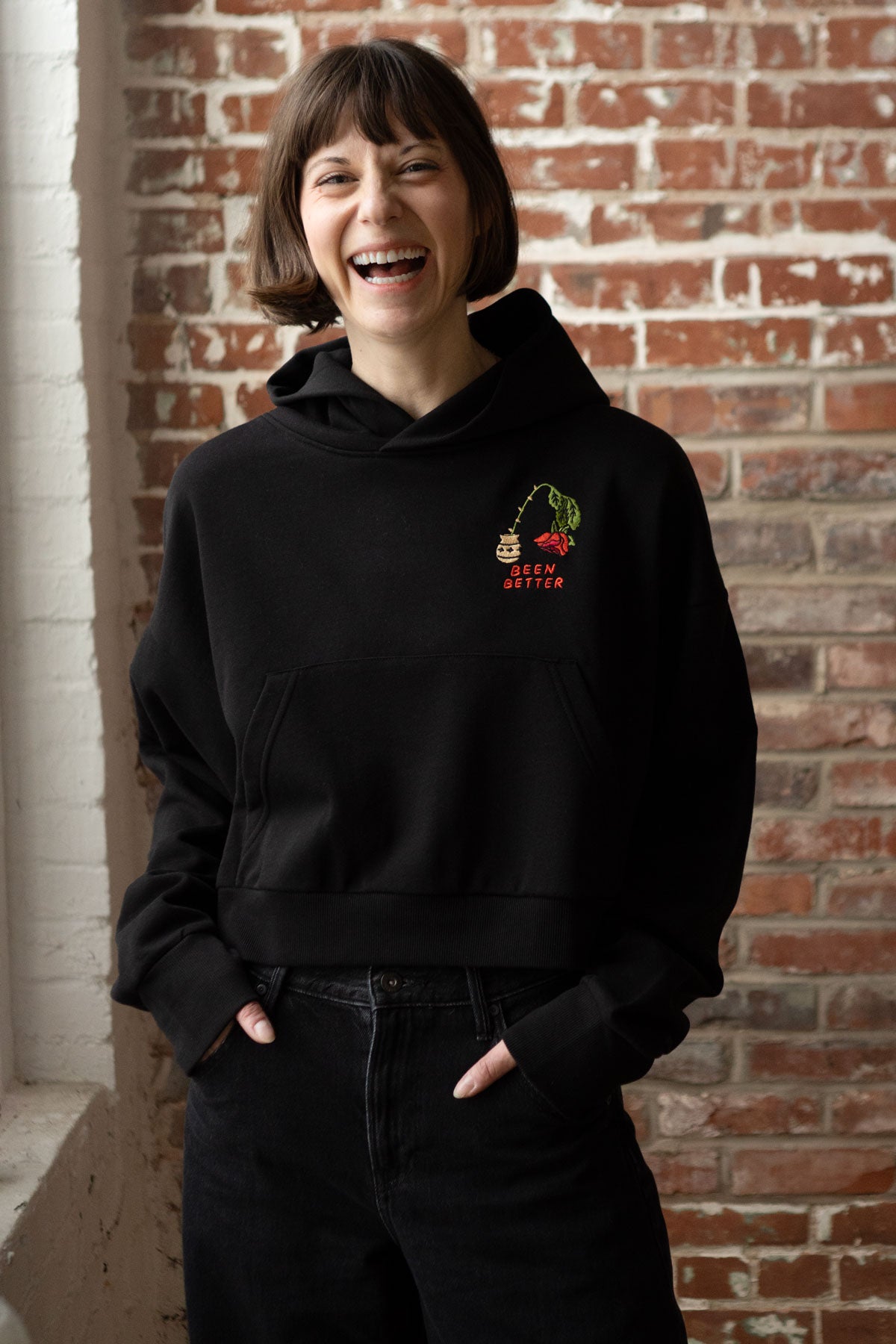 Been Better Rose Crop Hoodie