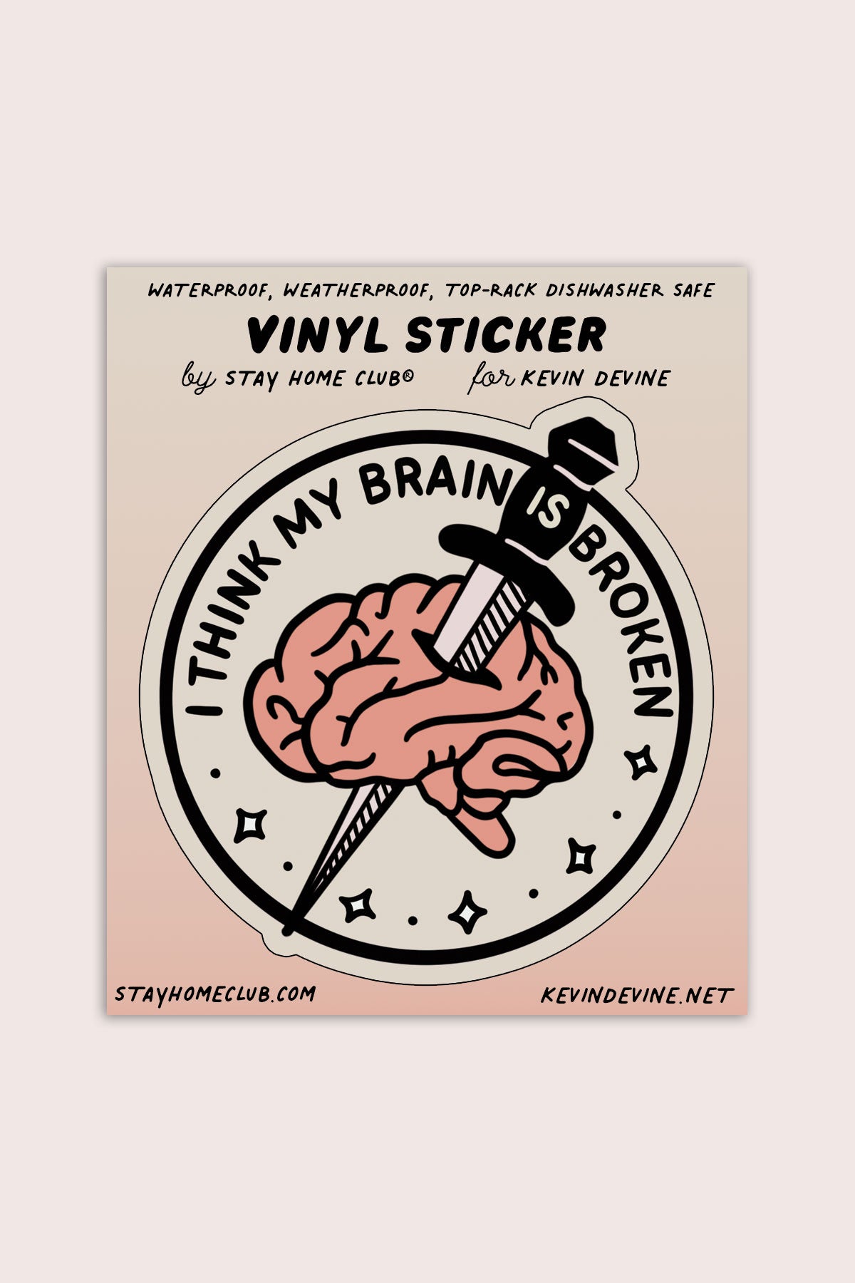 Brain is Broken Vinyl Sticker