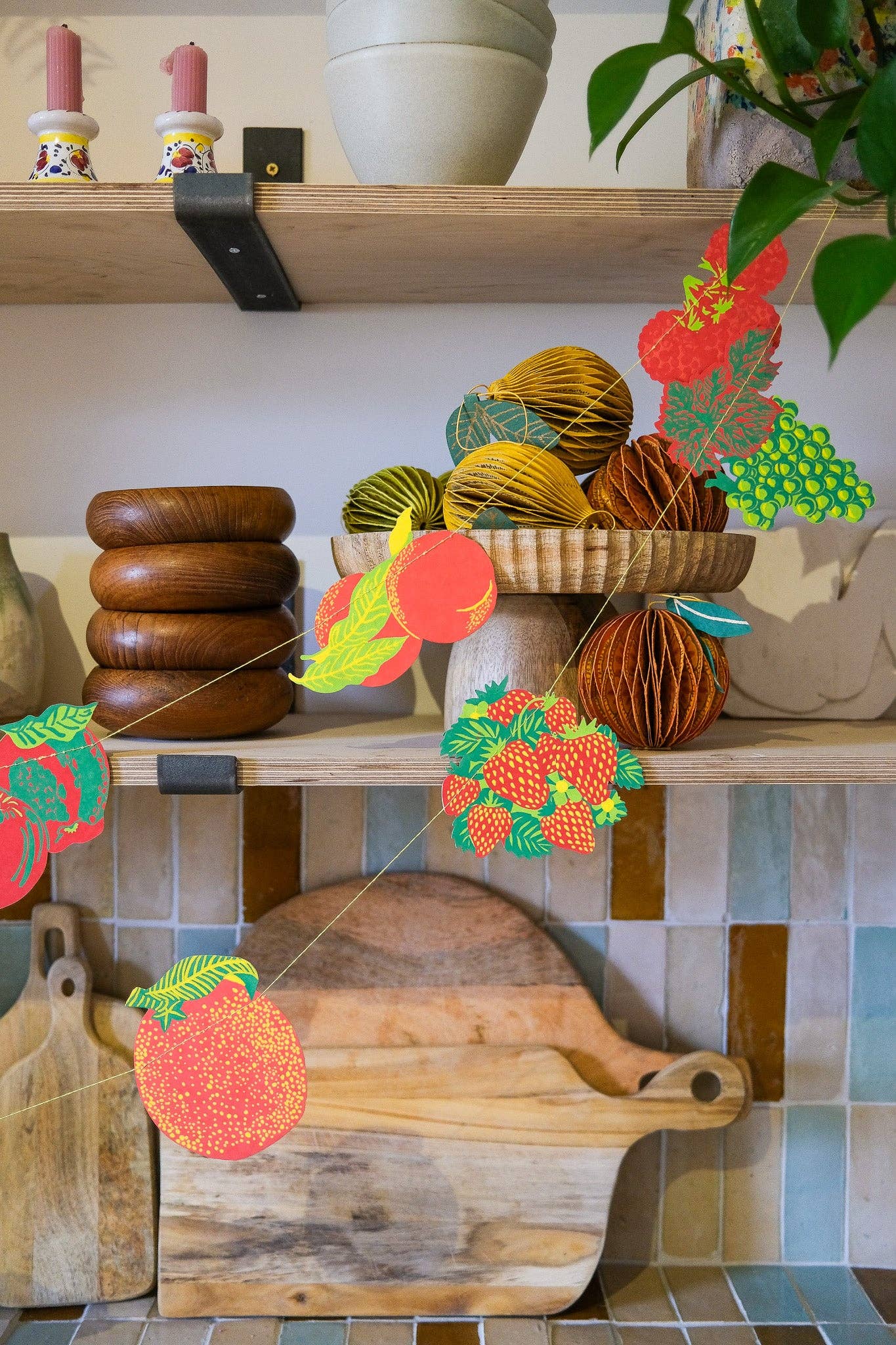 Fruit Screen Printed and Sewn Garland