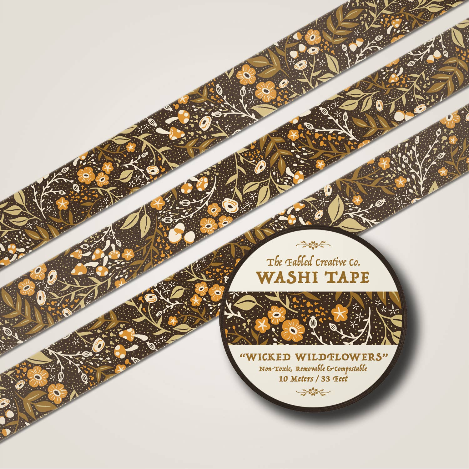 Wicked Wildflowers Washi Tape - Amber
