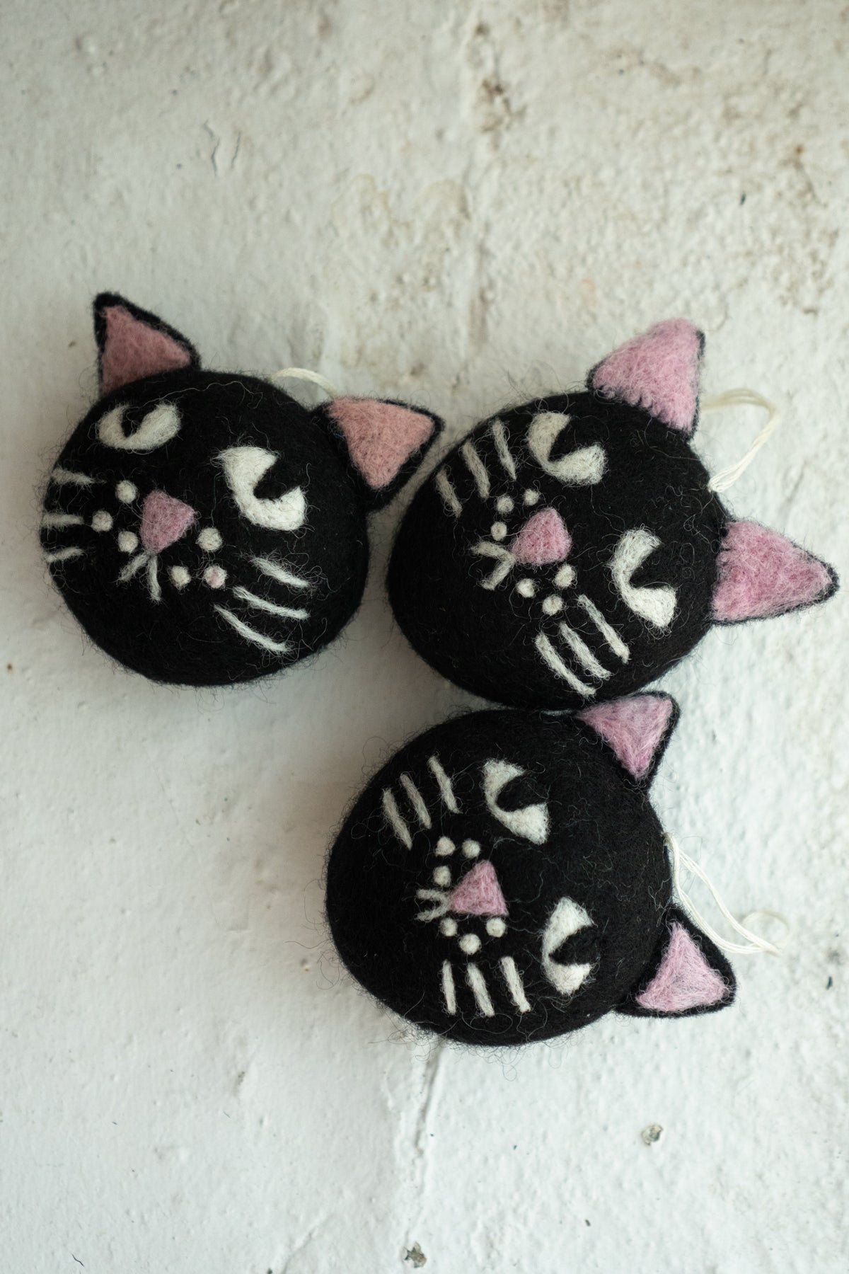 Cat Head - Felted Wool Ornament