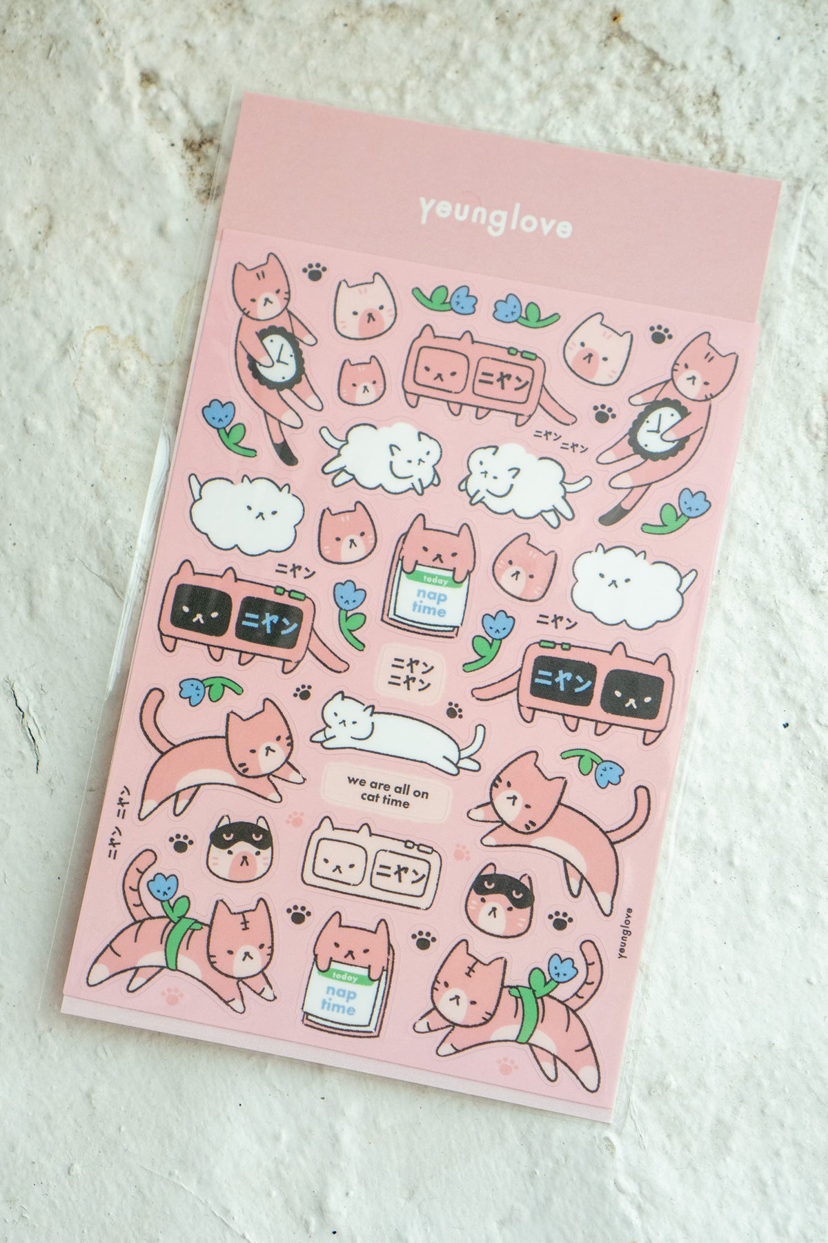 Feuille D'Autocollants 'Cat Time'