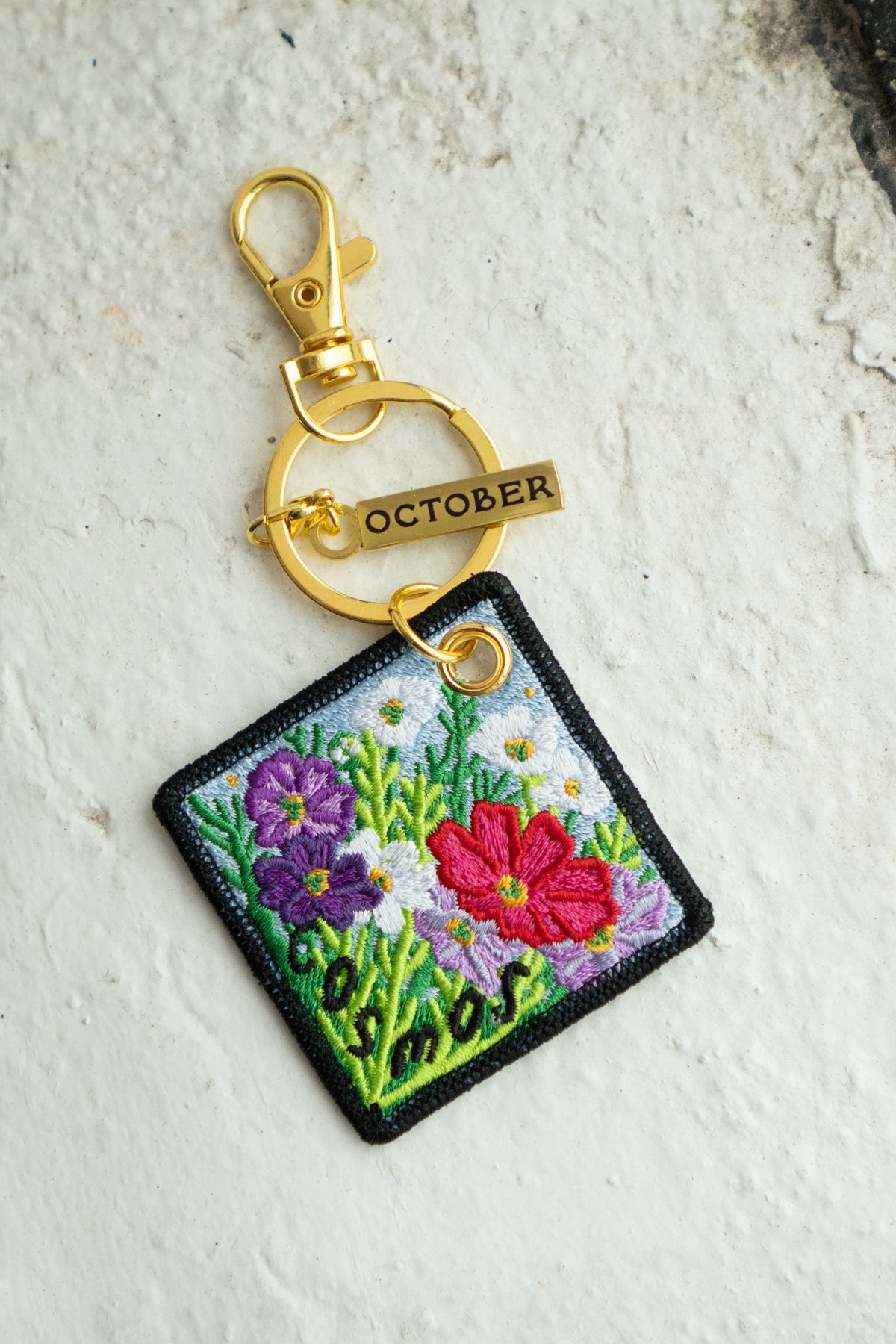 Cosmos - October Birth Flower Keychain