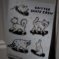 Reflective sheet of stickers shown sparkling in the dark