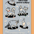 Reflective stickers featuring cute animals on skateboards