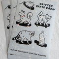 Reflective stickers featuring cute animals on skateboards