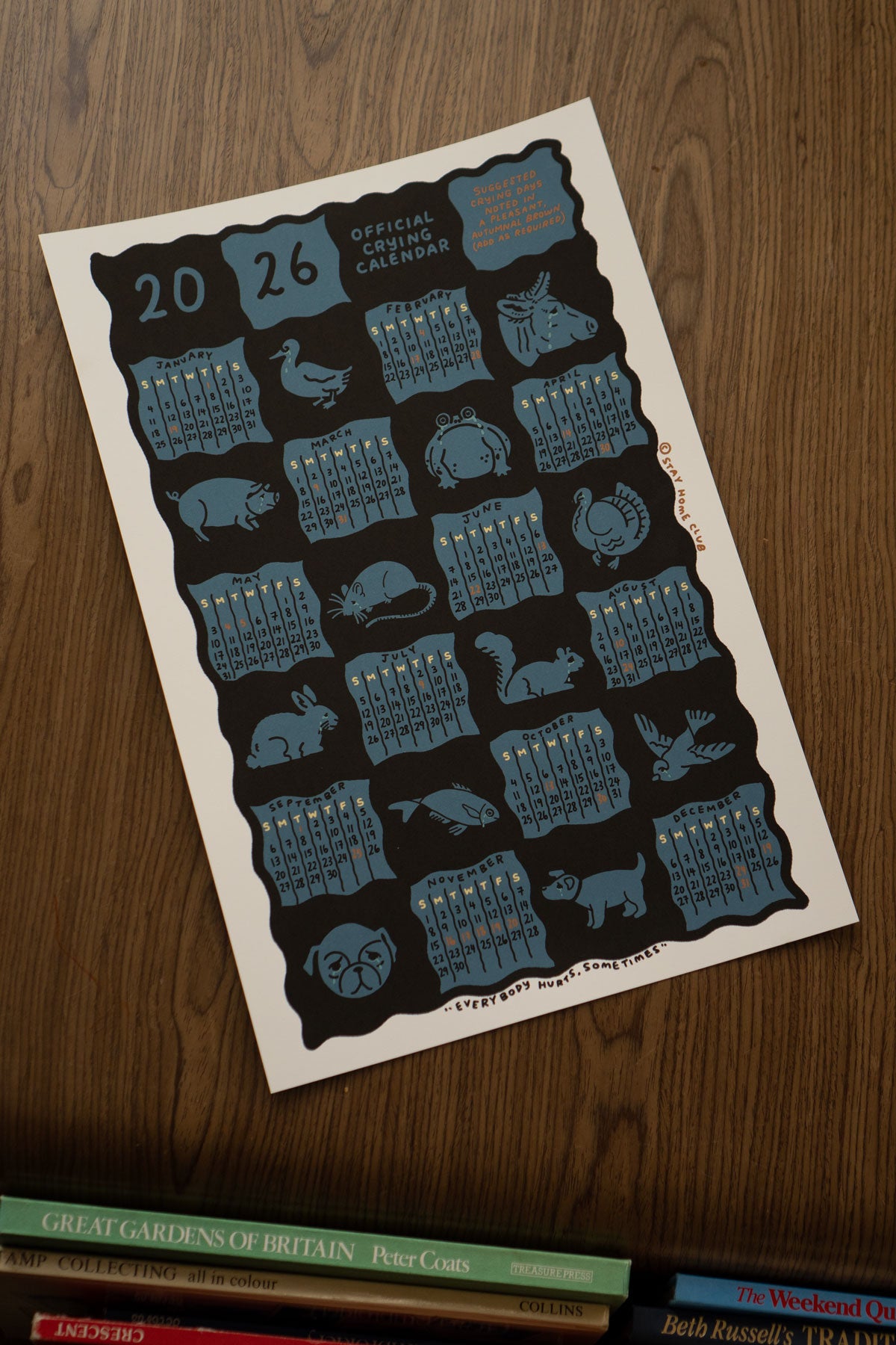 Crying Calendar - 2026 Calendar Print (English / French)