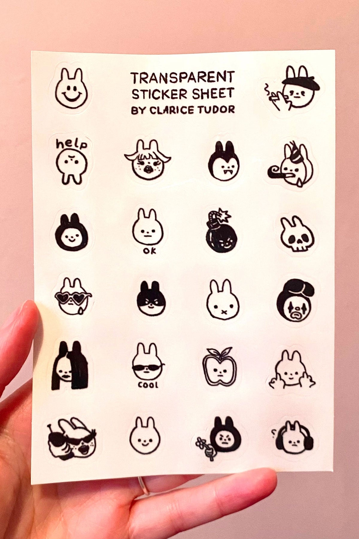Clarice Tudor Bunnies - Clear Sticker Sheet