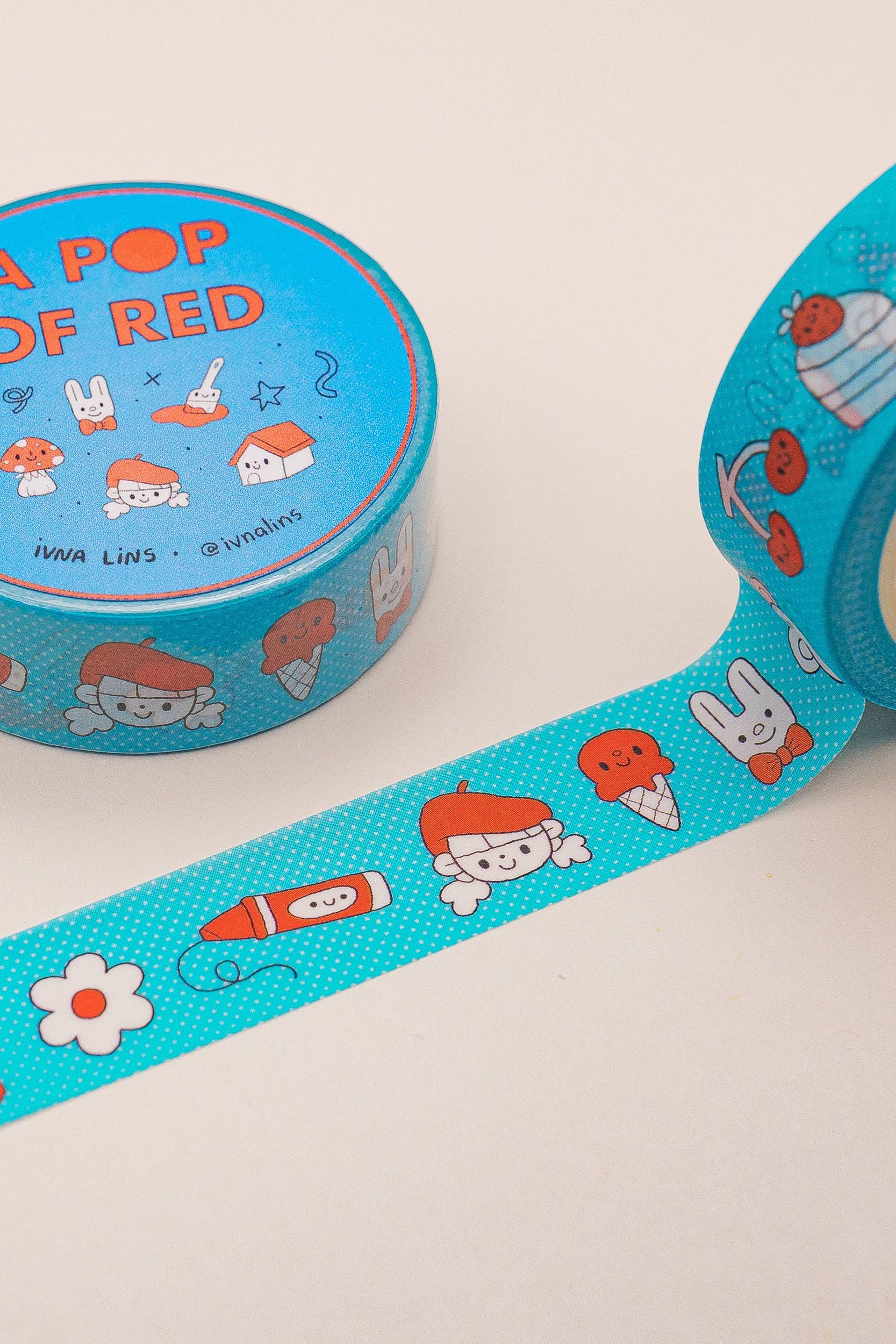 A Pop Of Red Washi Tape