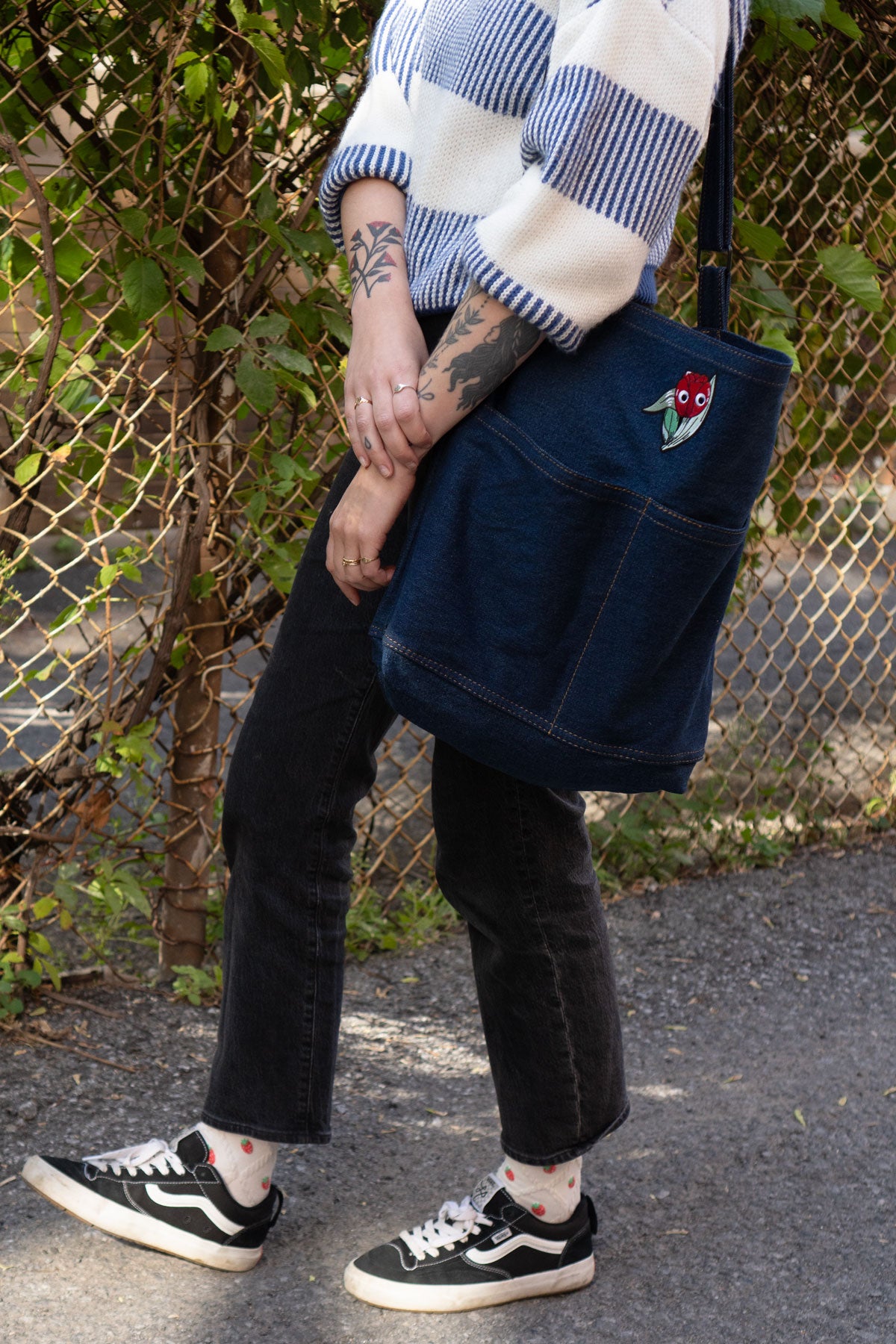 Denim Pocket Tote - Pick-Your-Patch
