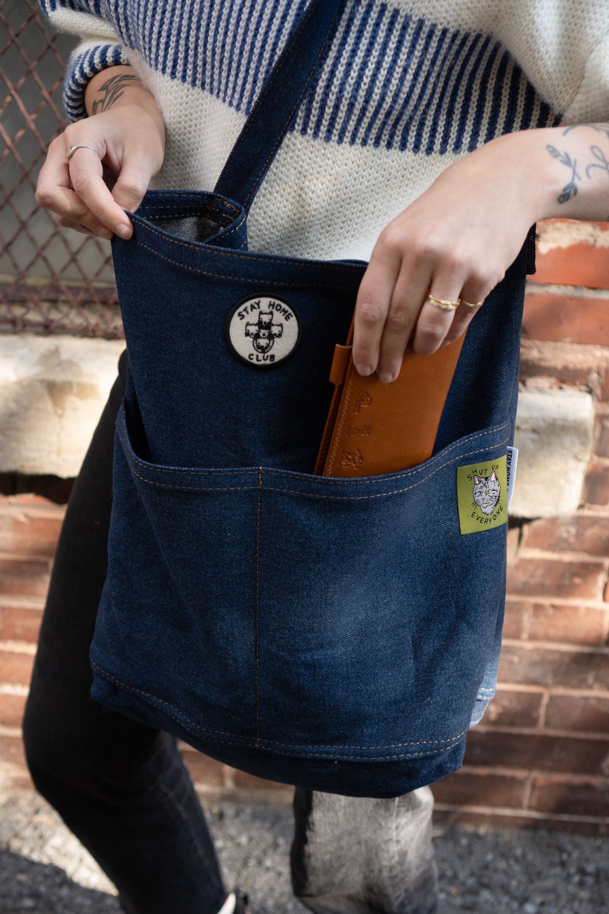 Denim Pocket Tote - Pick-Your-Patch