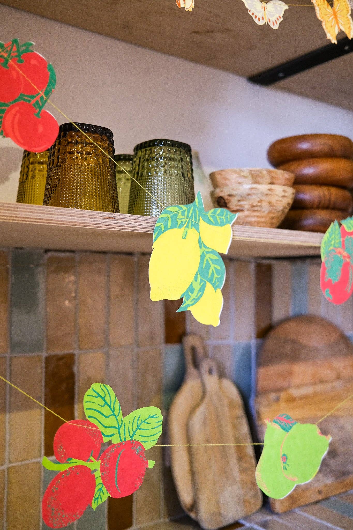 Fruit Screen Printed and Sewn Garland