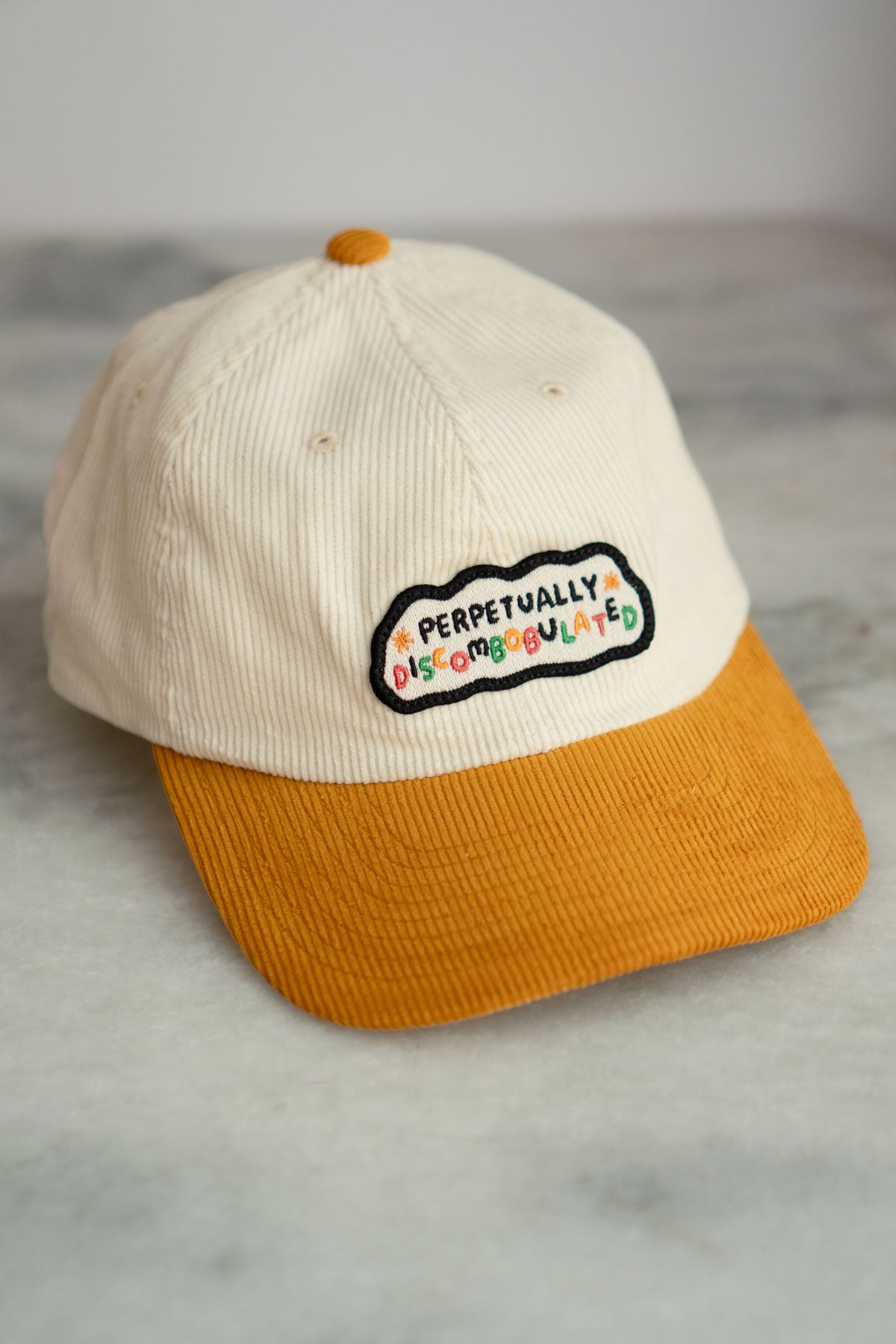 Perpetually Discombobulated Patched Corduroy Dad Hat