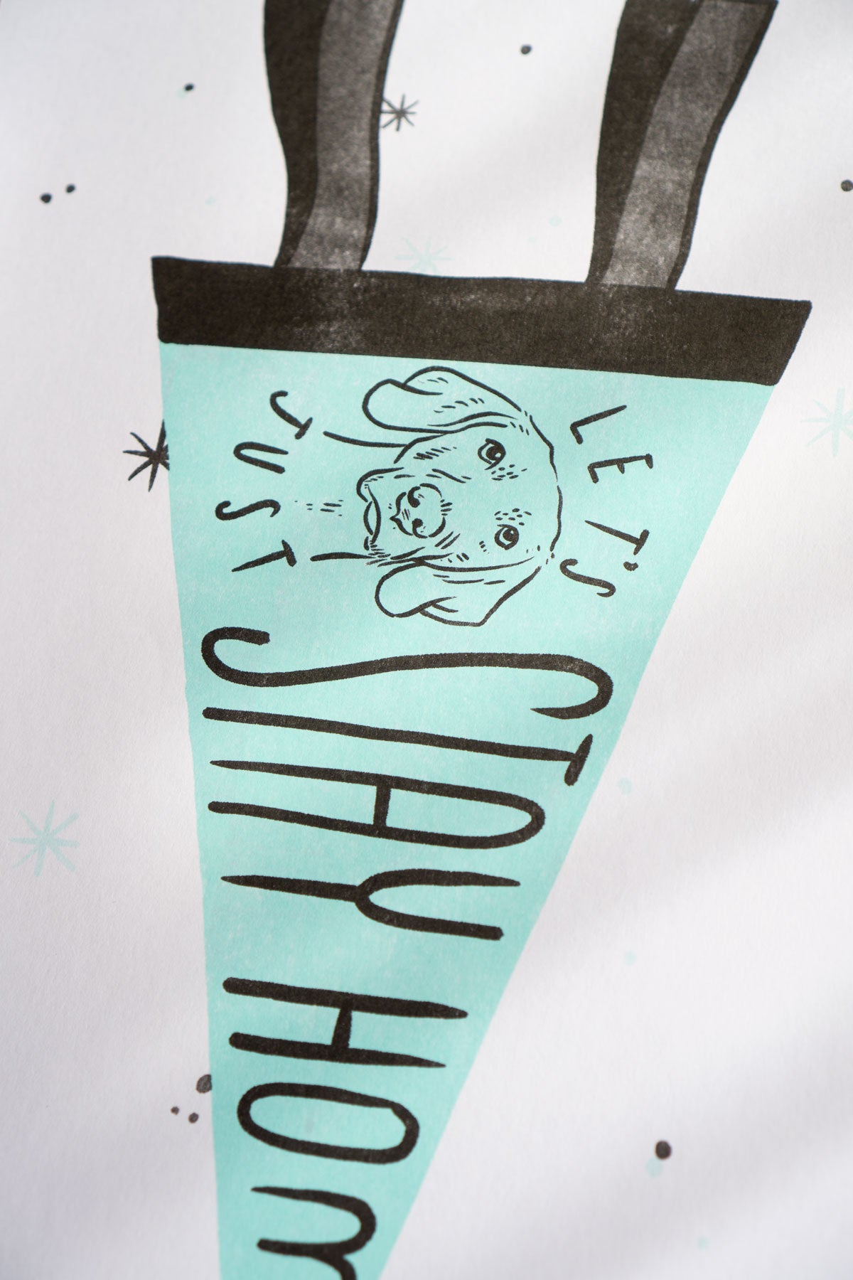 Dog Pennant Riso Print - 11" x 17"