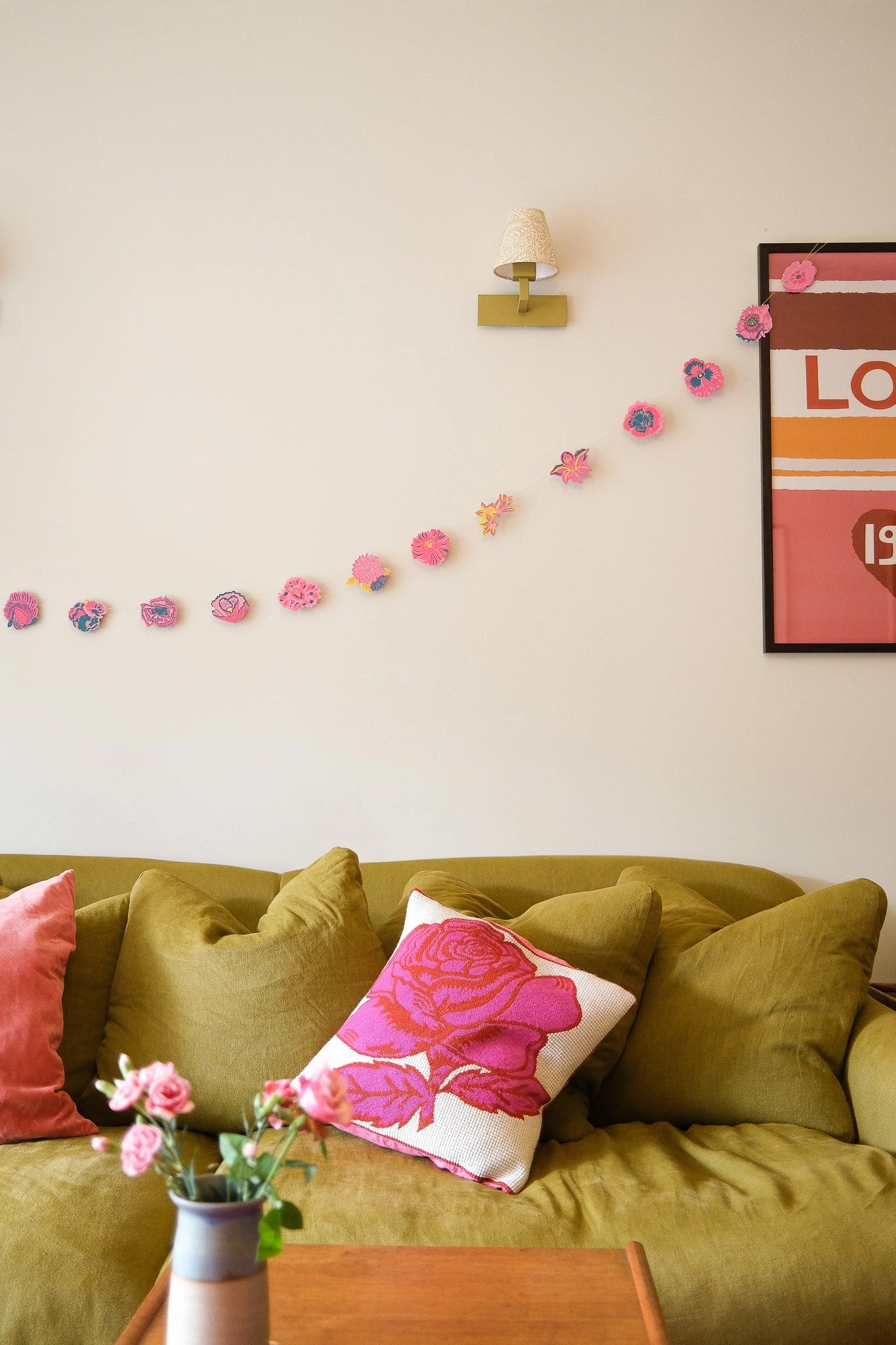 Summer Garden Screen Printed and Sewn Garland