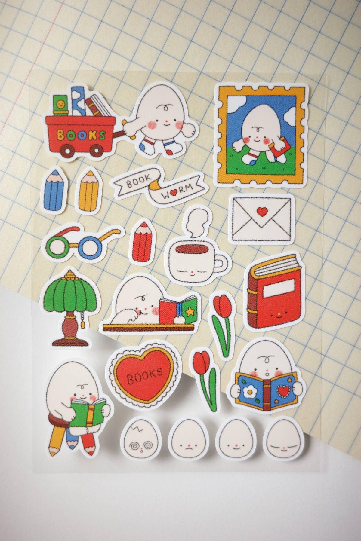 Bookworm mini sticker sheet