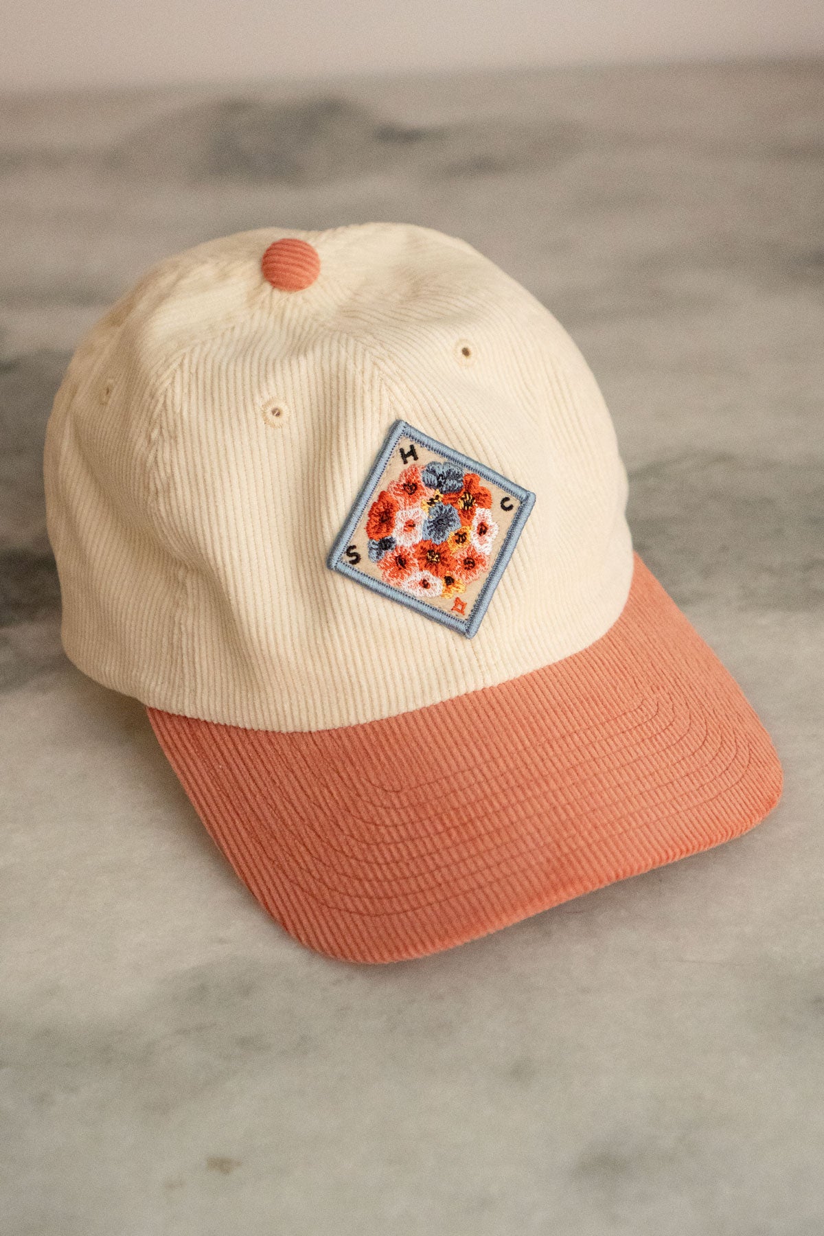 Flower Ball Patched Corduroy Dad Hat