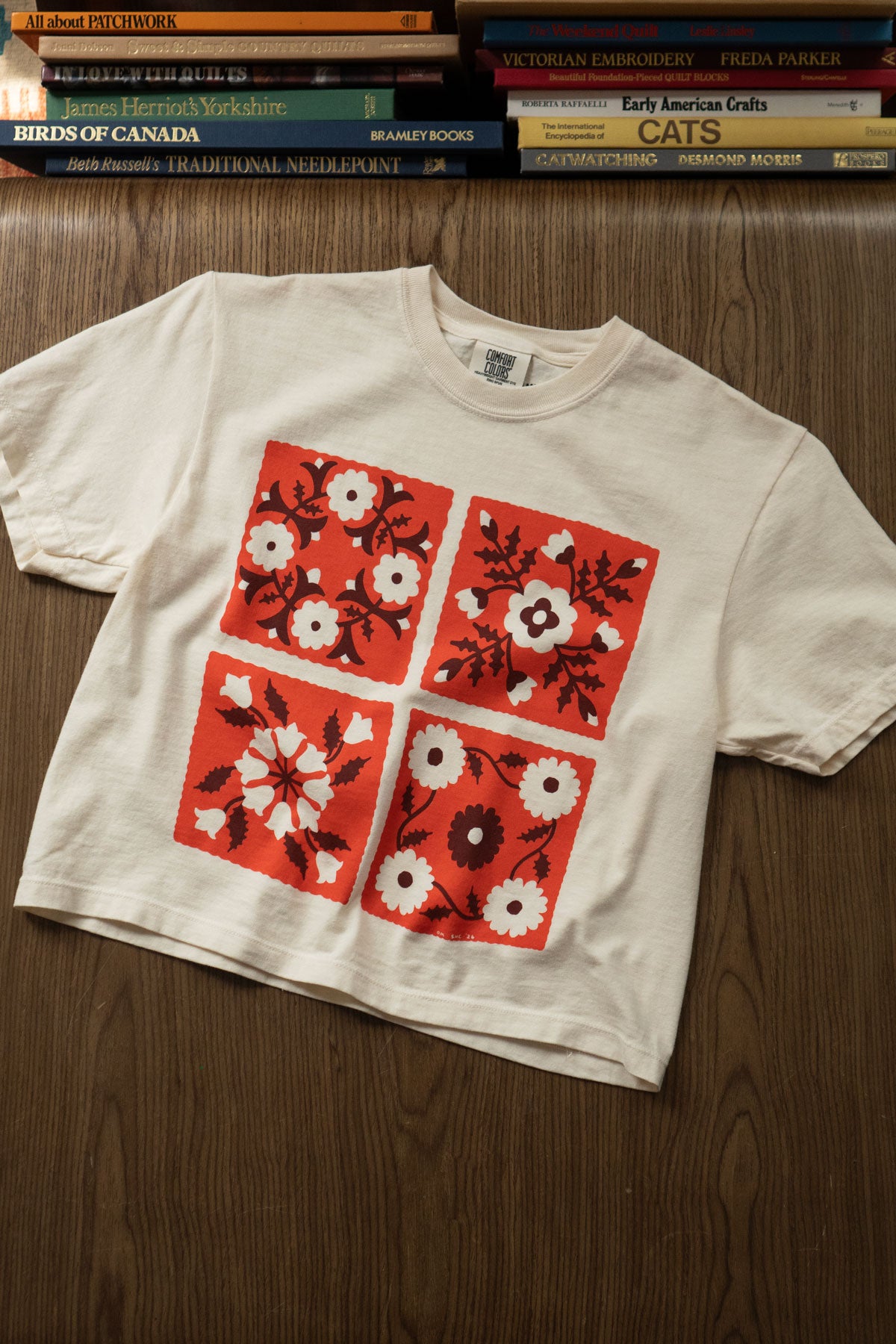 T-Shirt Carré CC 'Four Blocks' | Crème